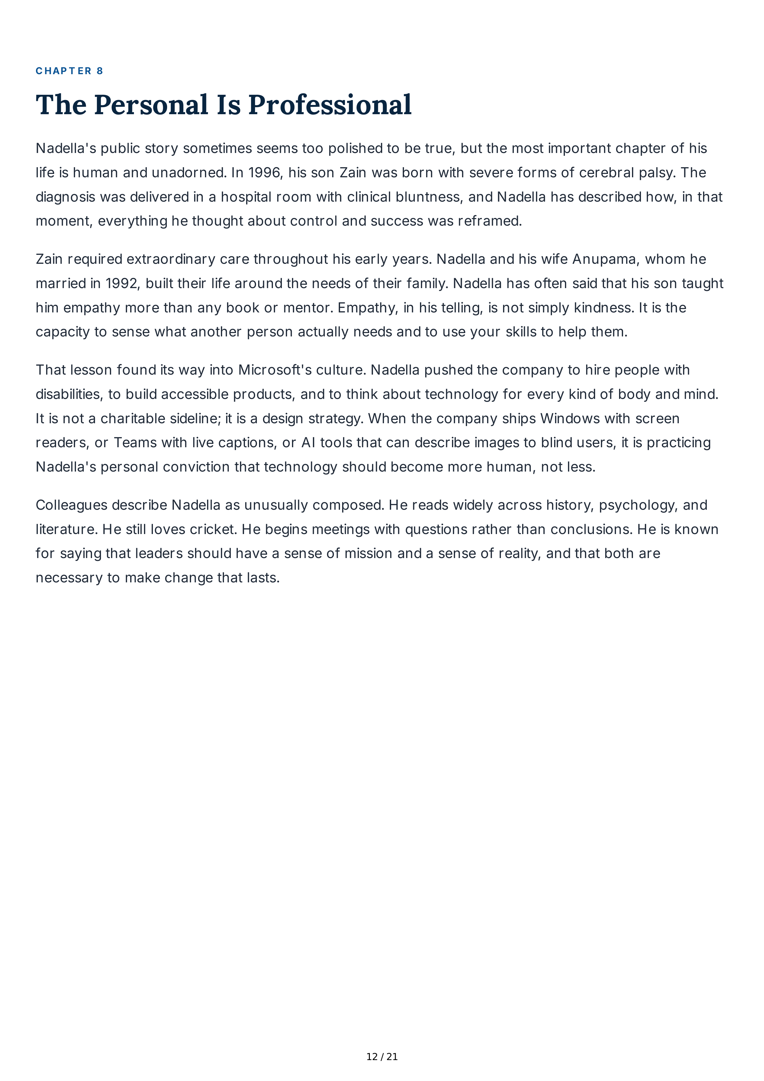 Microsoft Satya Nadella Biography — page 12