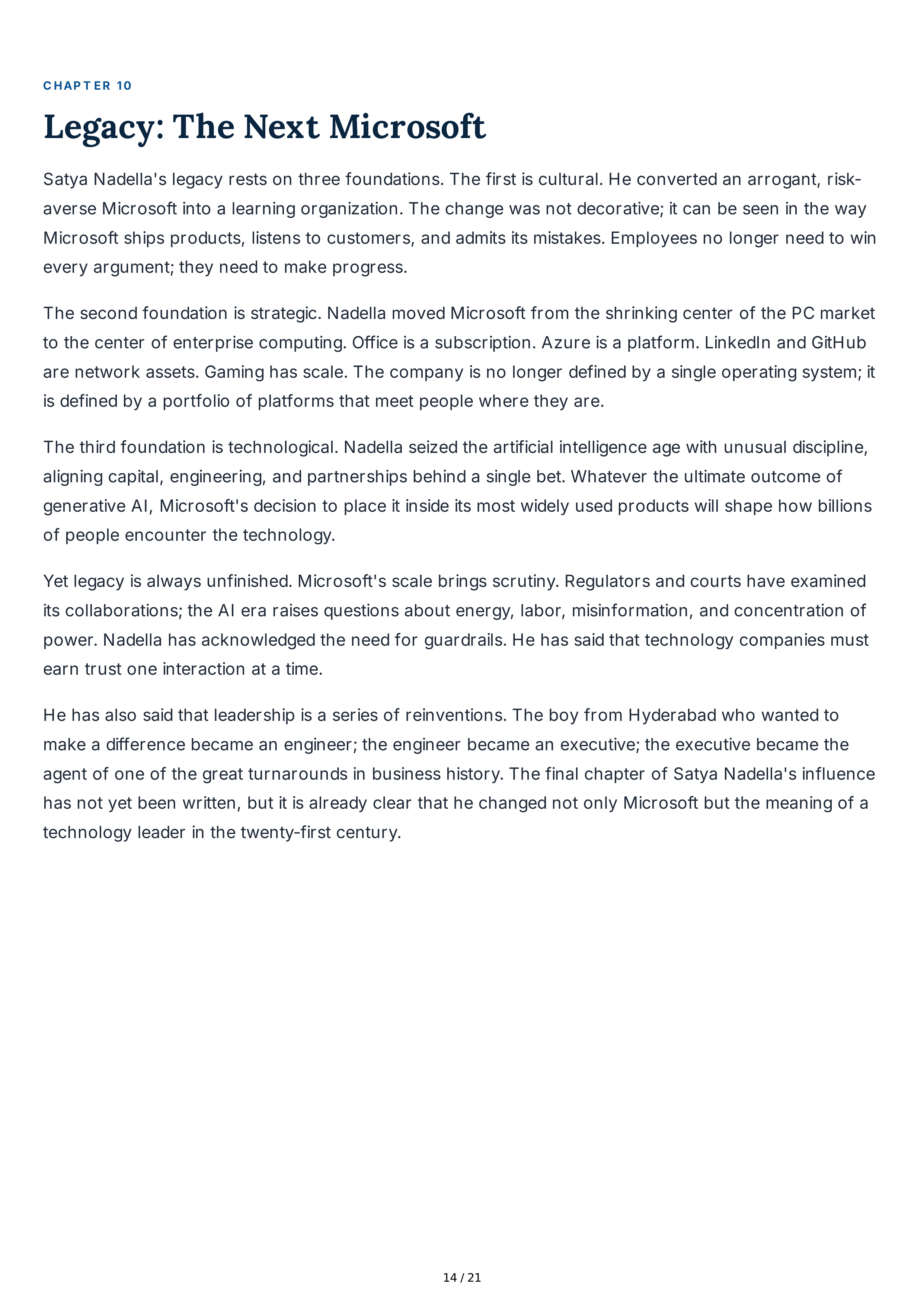 Microsoft Satya Nadella Biography — page 14