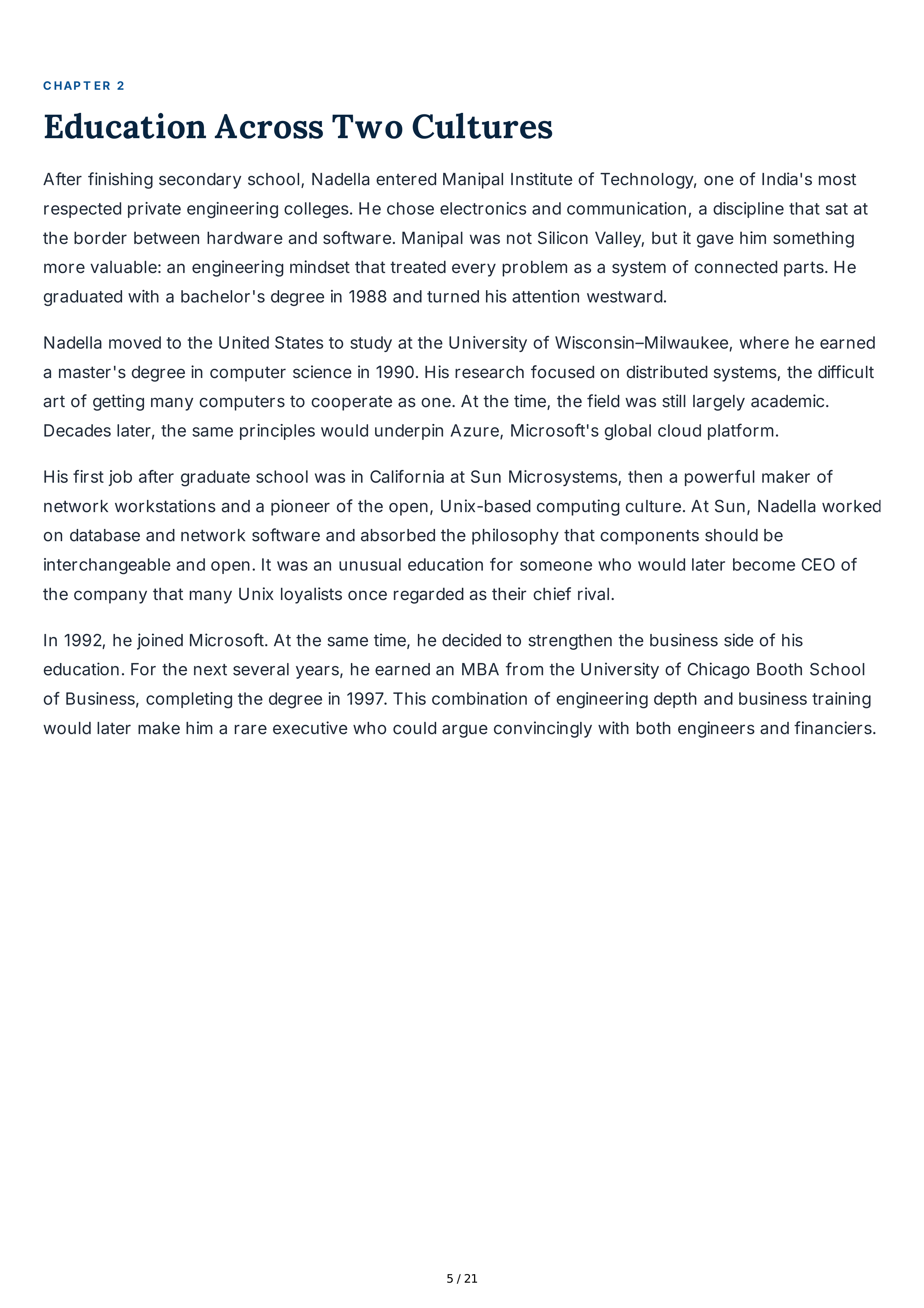 Microsoft Satya Nadella Biography — page 5