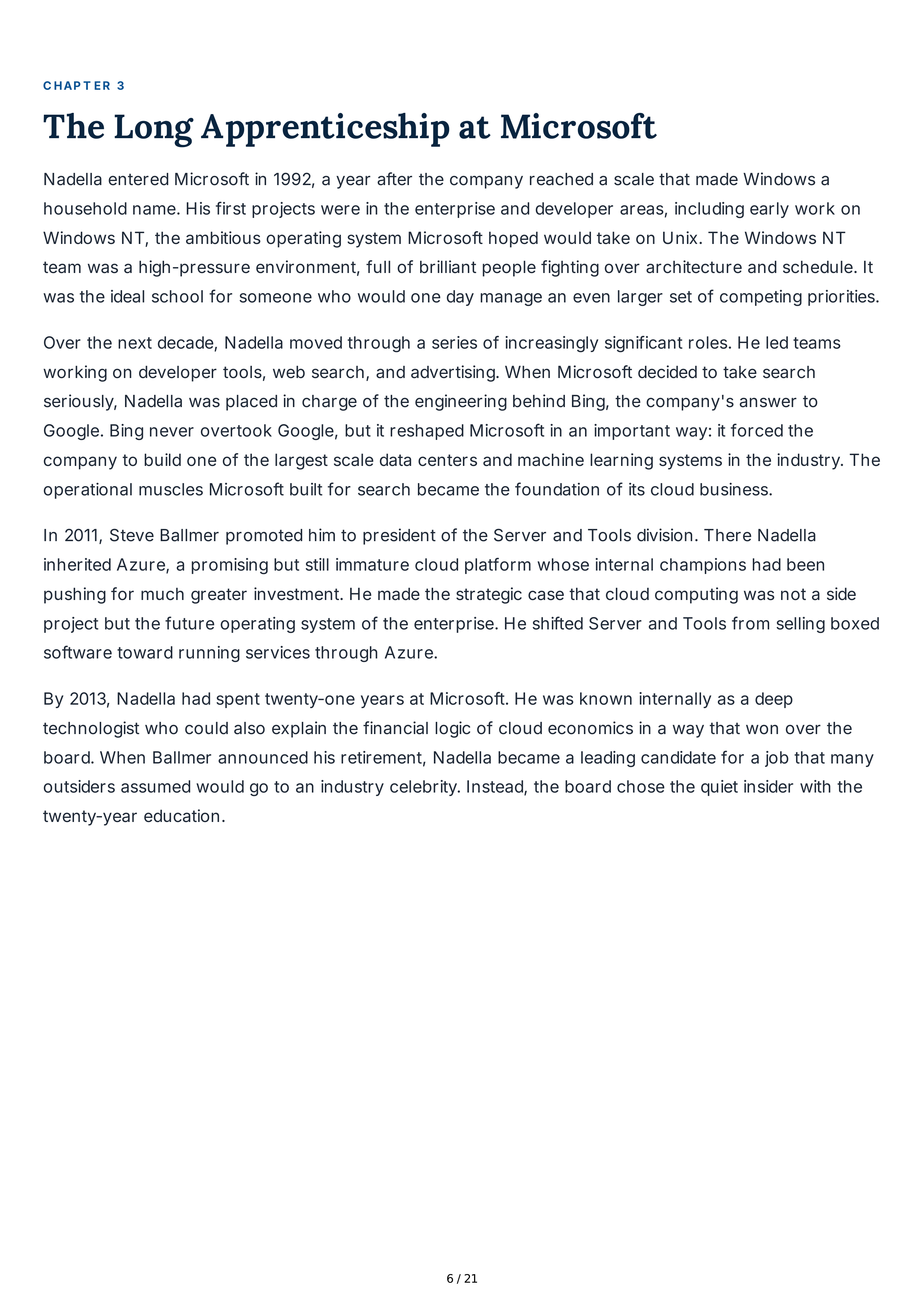 Microsoft Satya Nadella Biography — page 6
