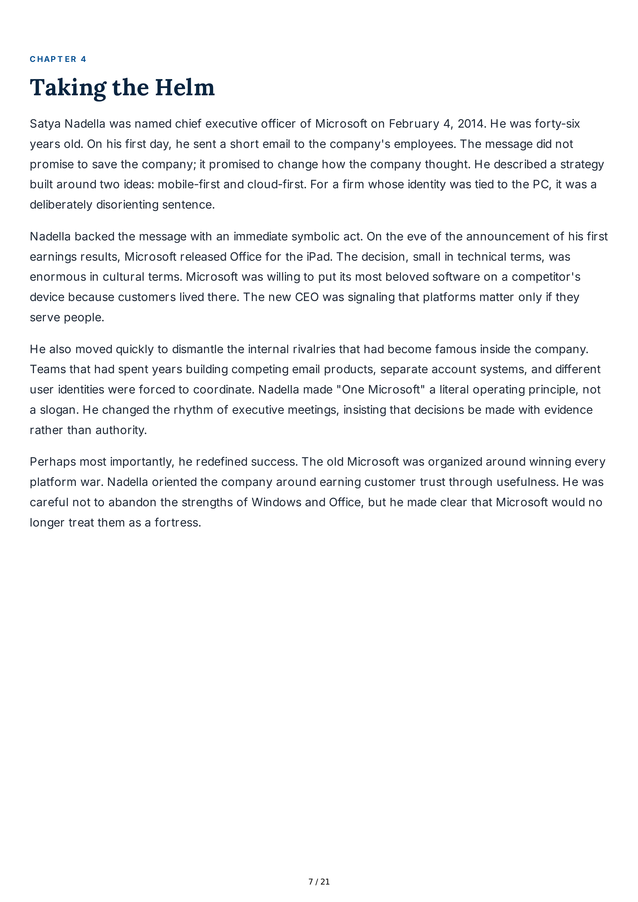 Microsoft Satya Nadella Biography — page 7