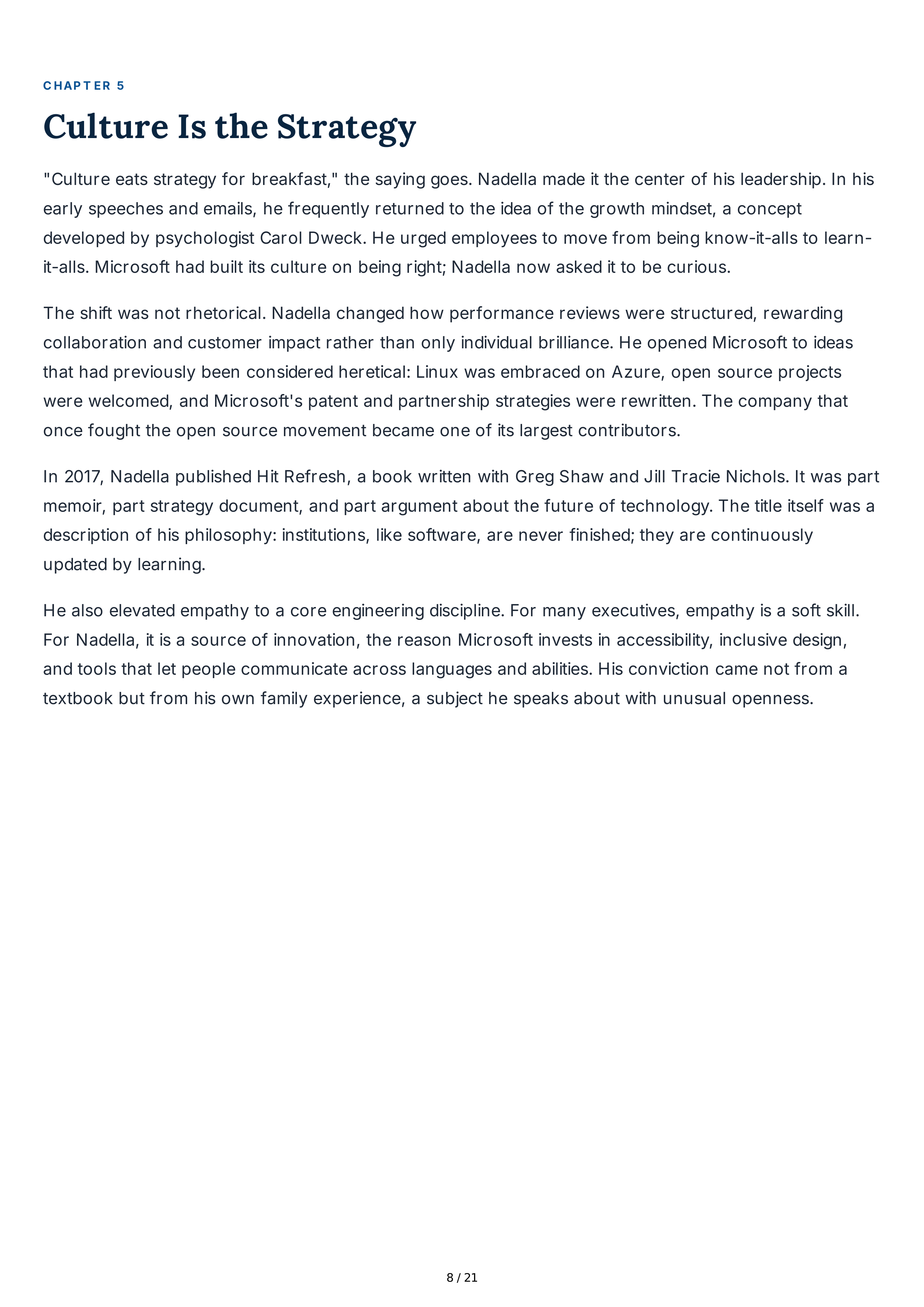 Microsoft Satya Nadella Biography — page 8