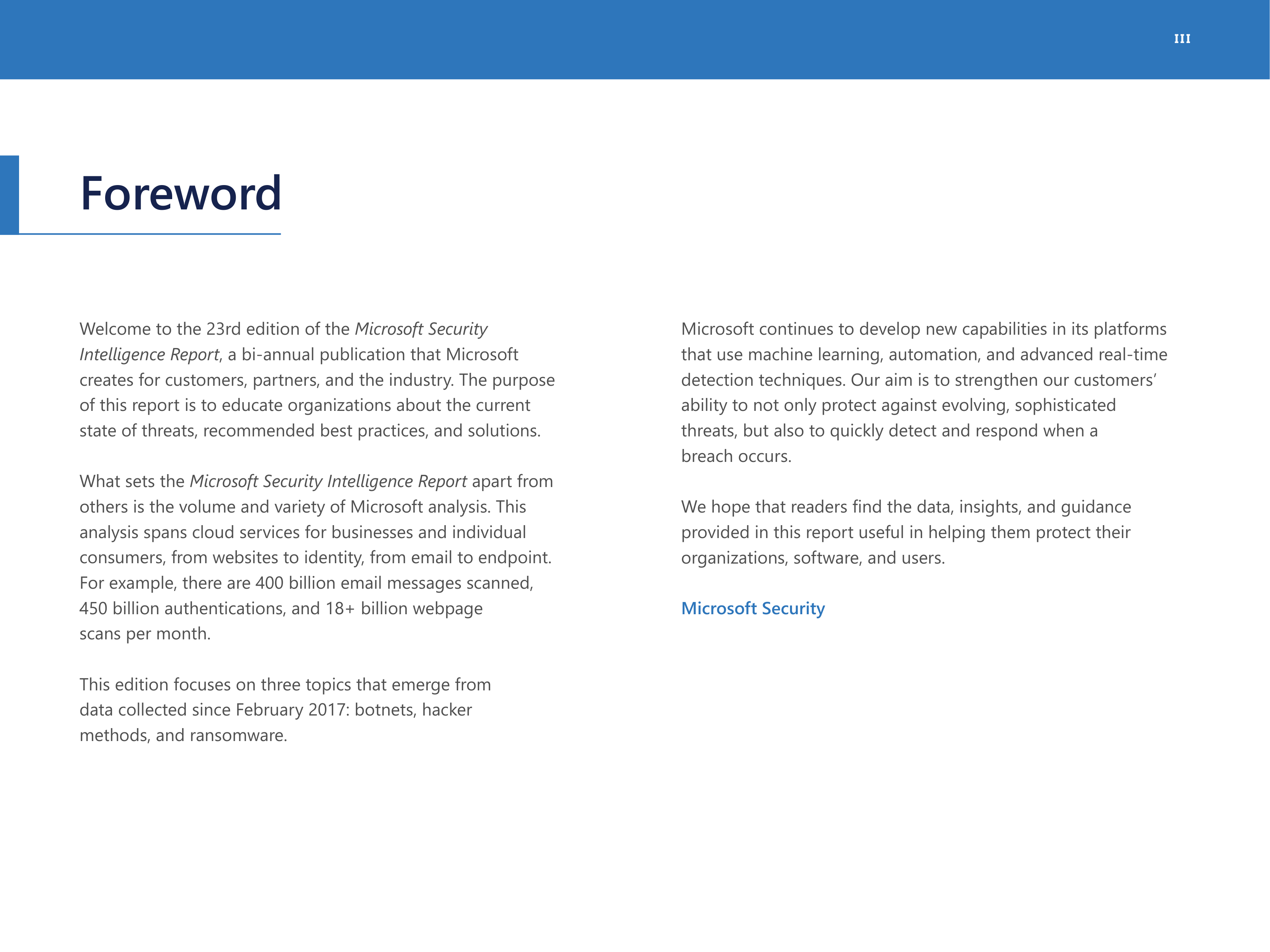 Microsoft Security Intelligence Report — page 3