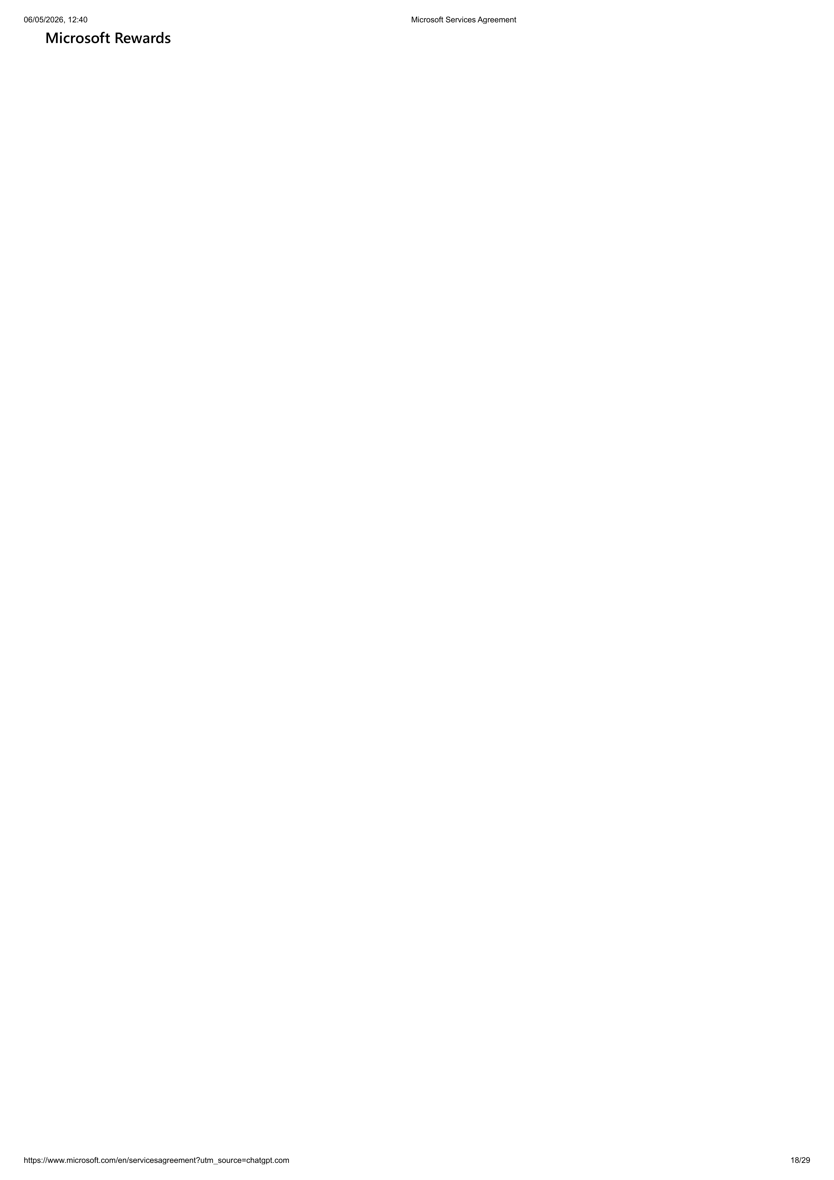 MICROSOFT SERVICE AGREEMENT — page 18
