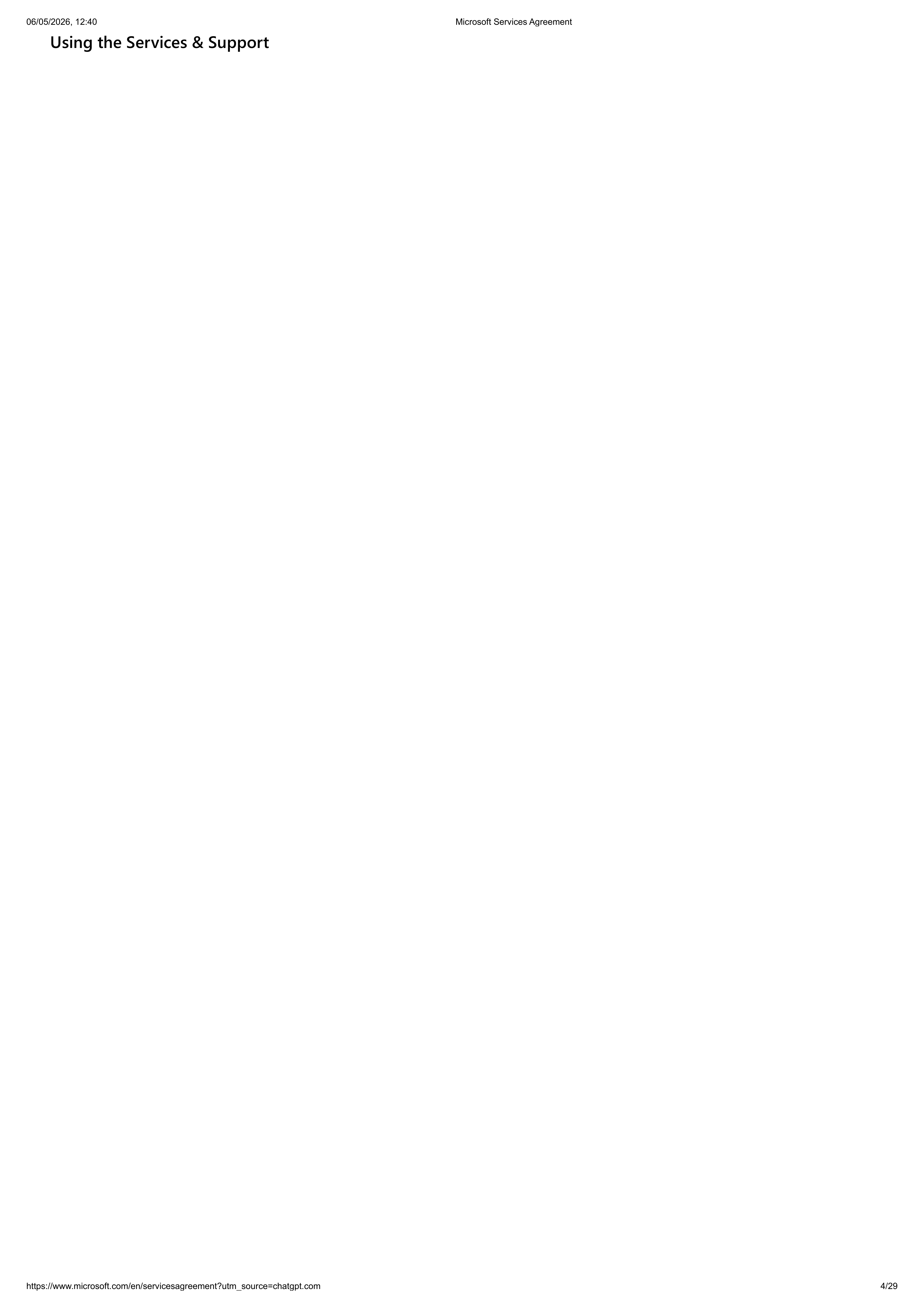MICROSOFT SERVICE AGREEMENT — page 4