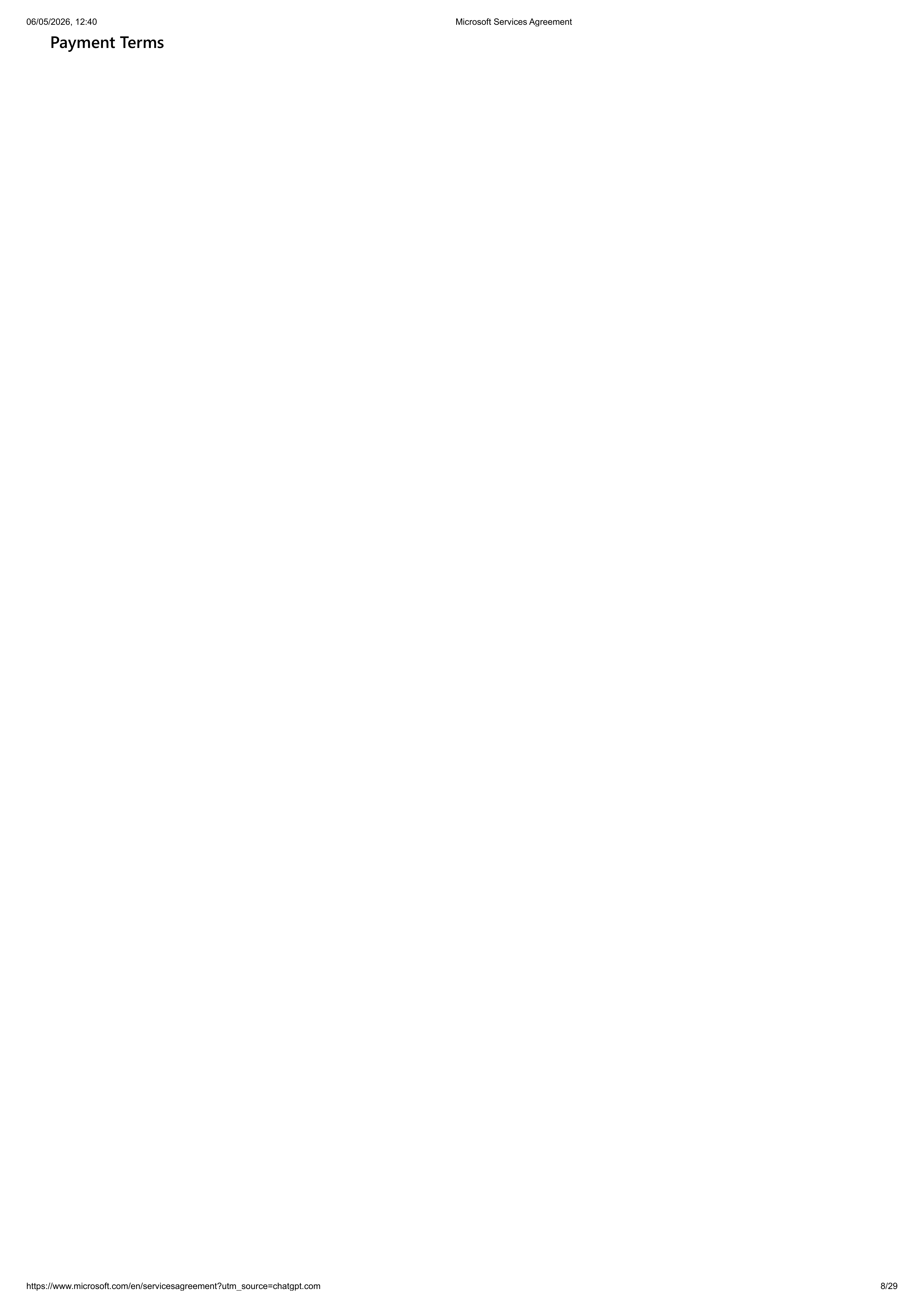 MICROSOFT SERVICE AGREEMENT — page 8