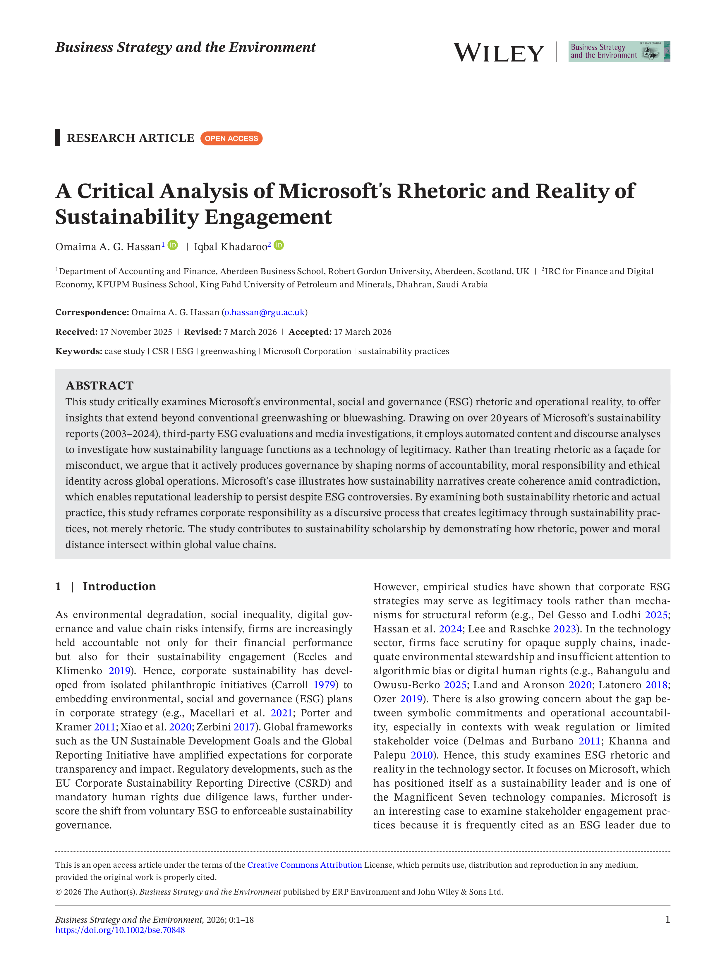 Microsoft Sustainability Report — page 1