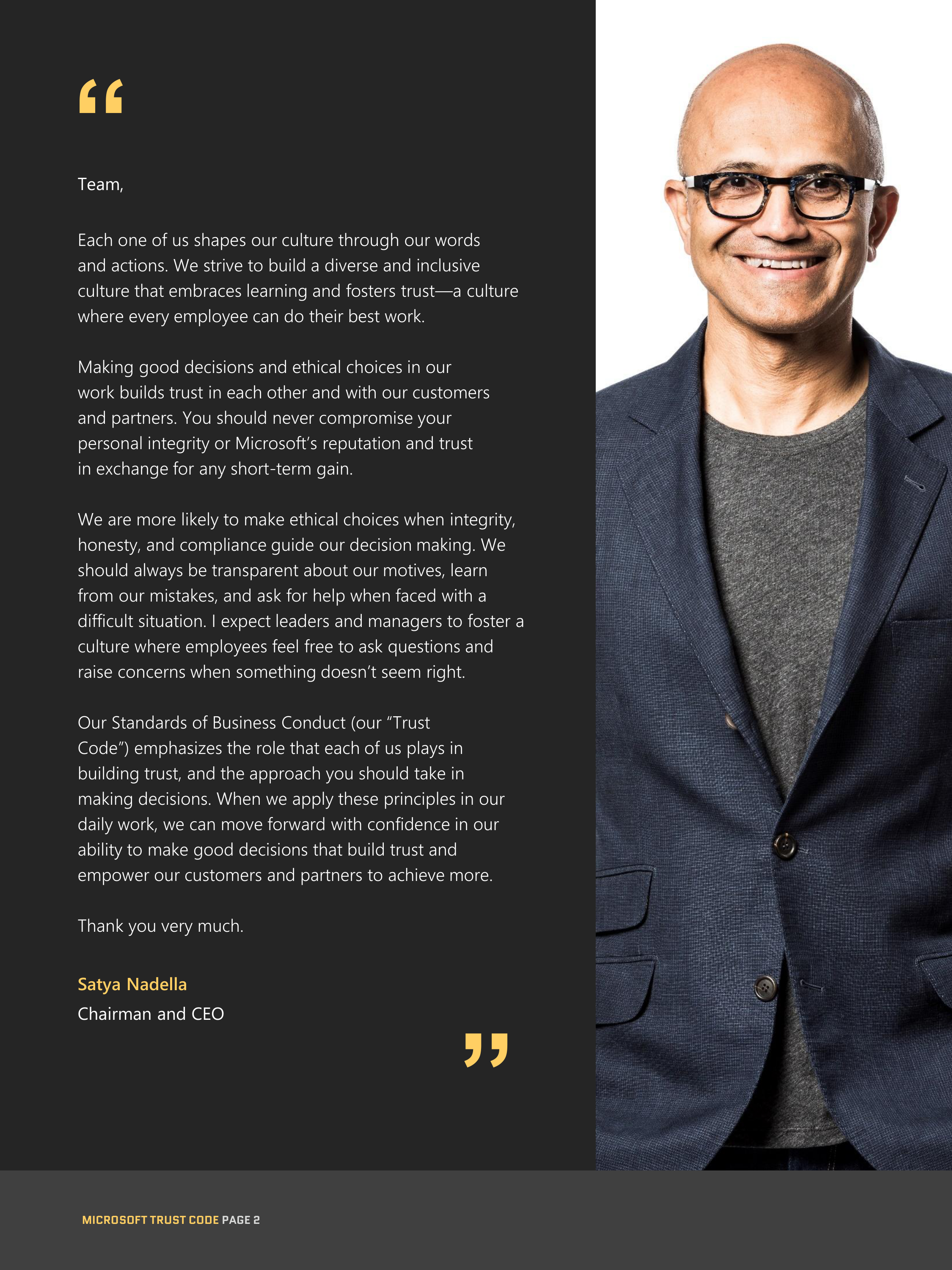 Microsoft Trust Code (Standards of Business Conduct) Handbook — page 2