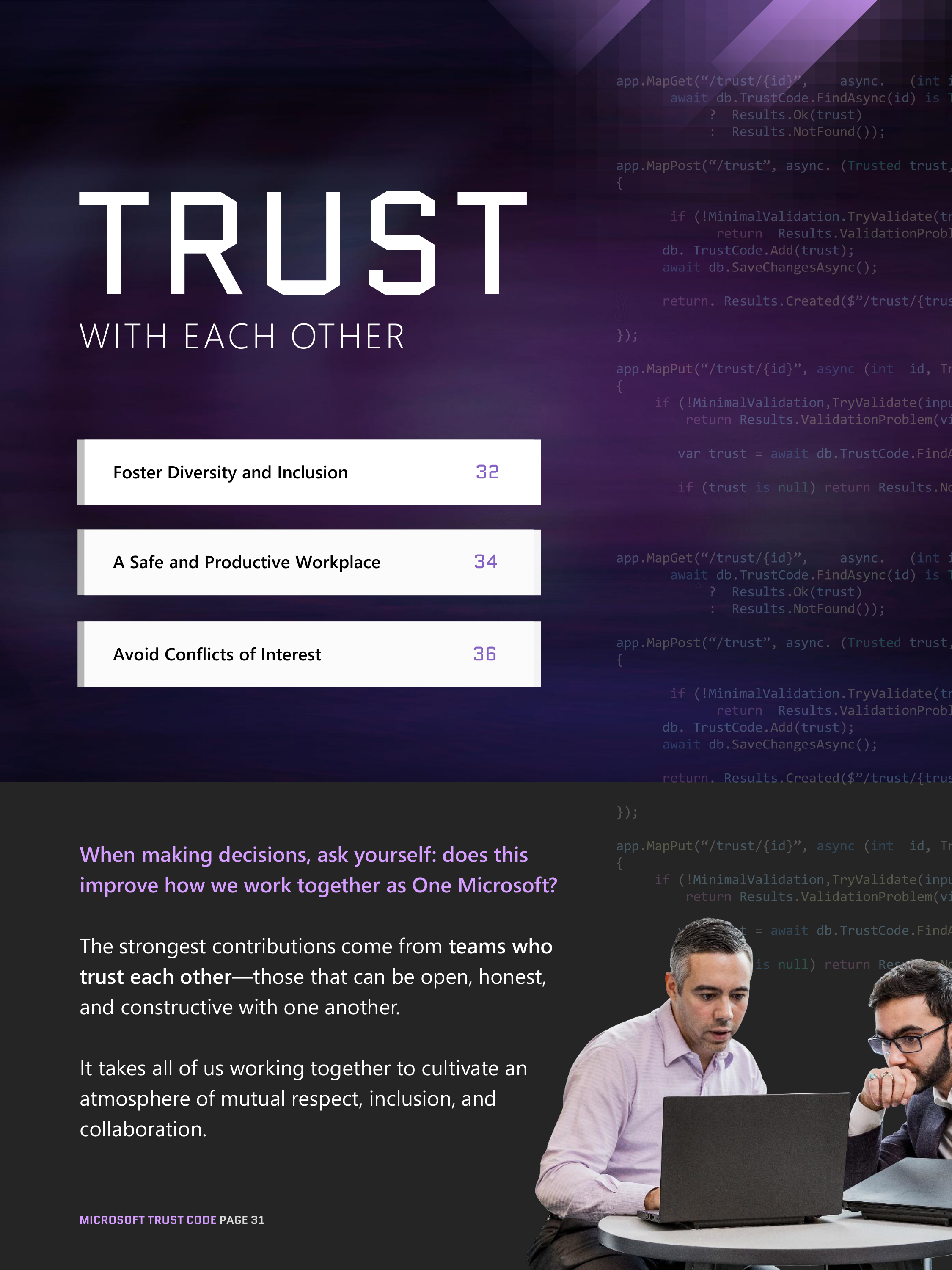 Microsoft Trust Code (Standards of Business Conduct) Handbook — page 31
