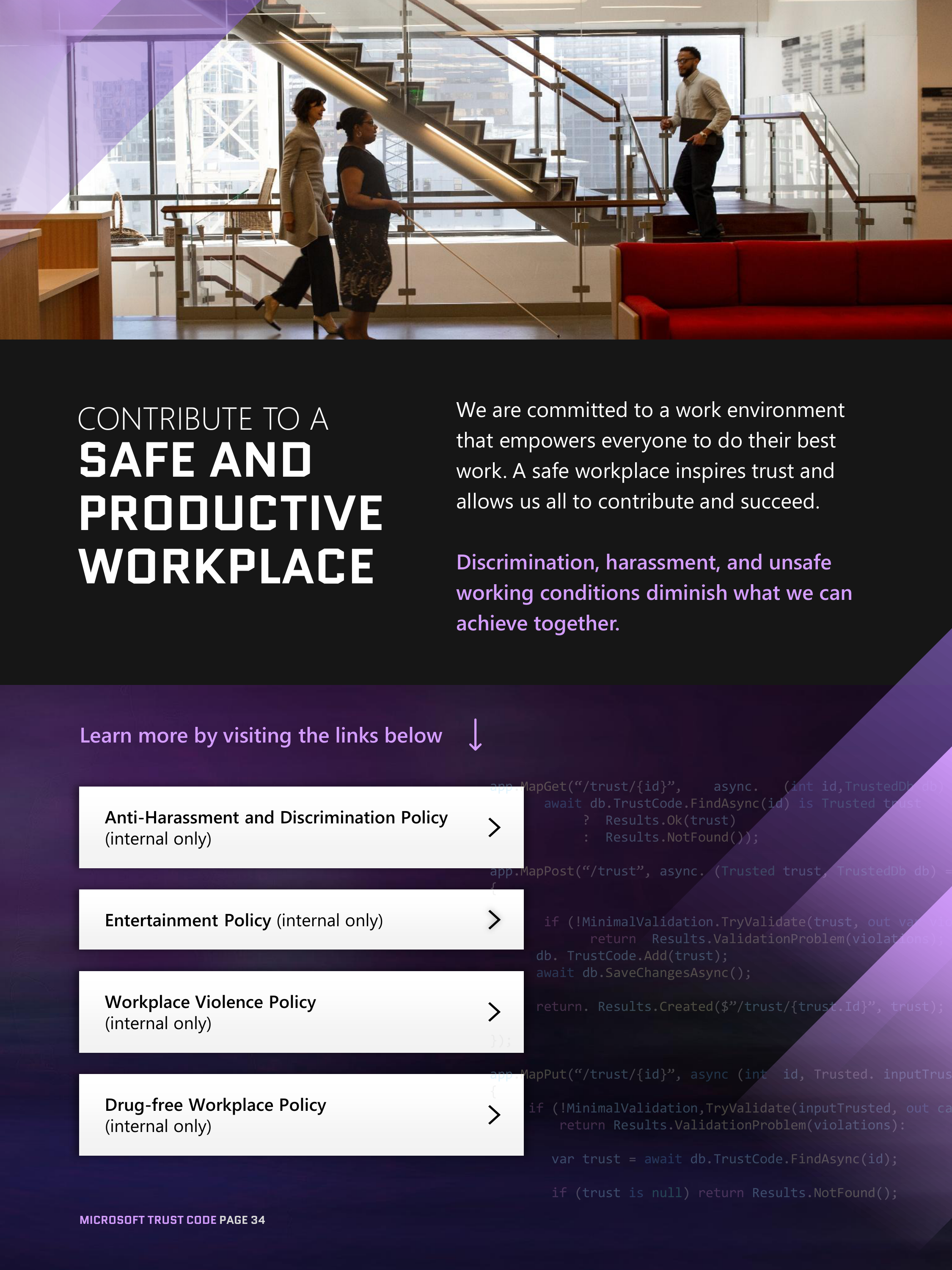 Microsoft Trust Code (Standards of Business Conduct) Handbook — page 34