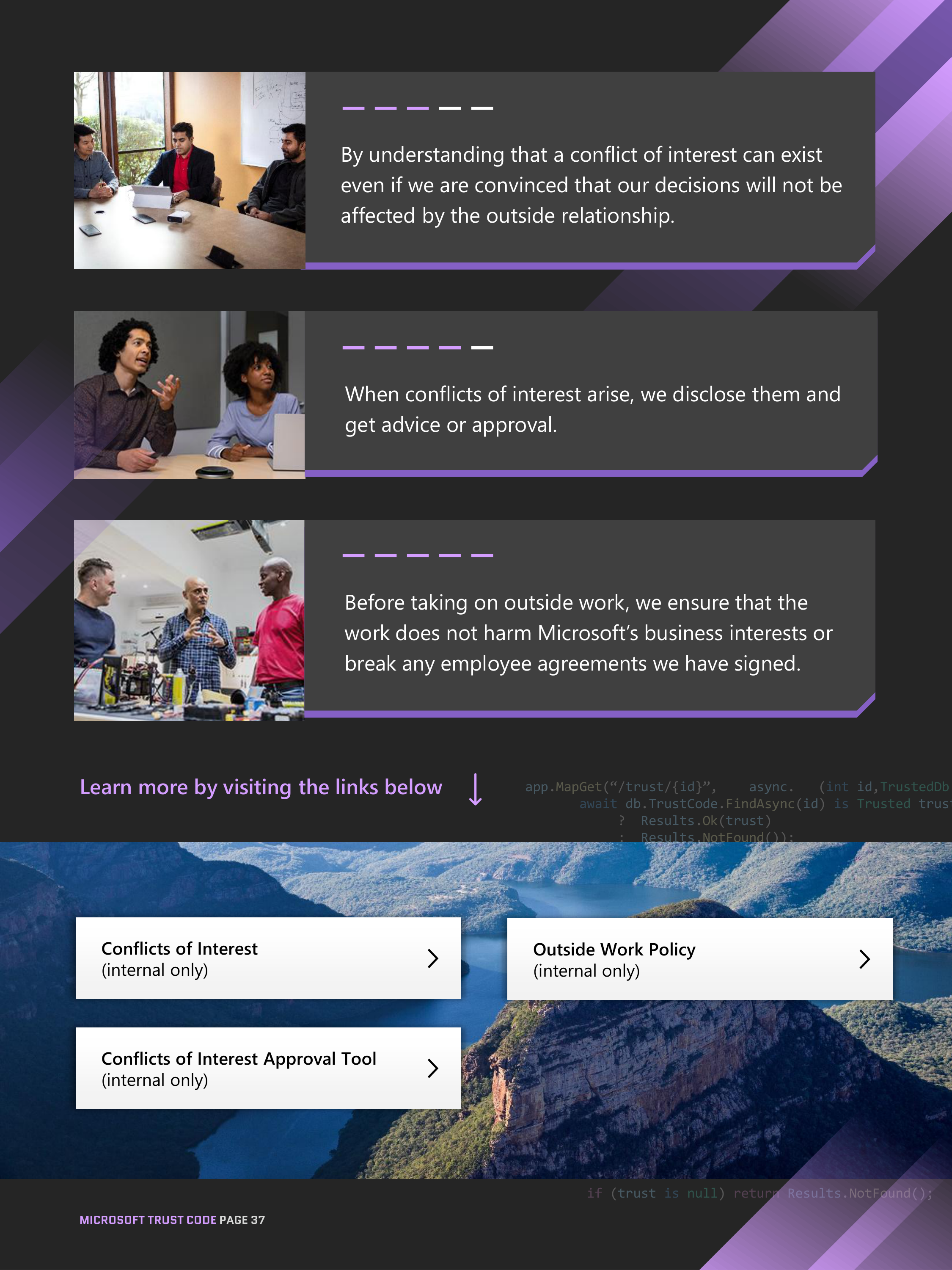Microsoft Trust Code (Standards of Business Conduct) Handbook — page 37