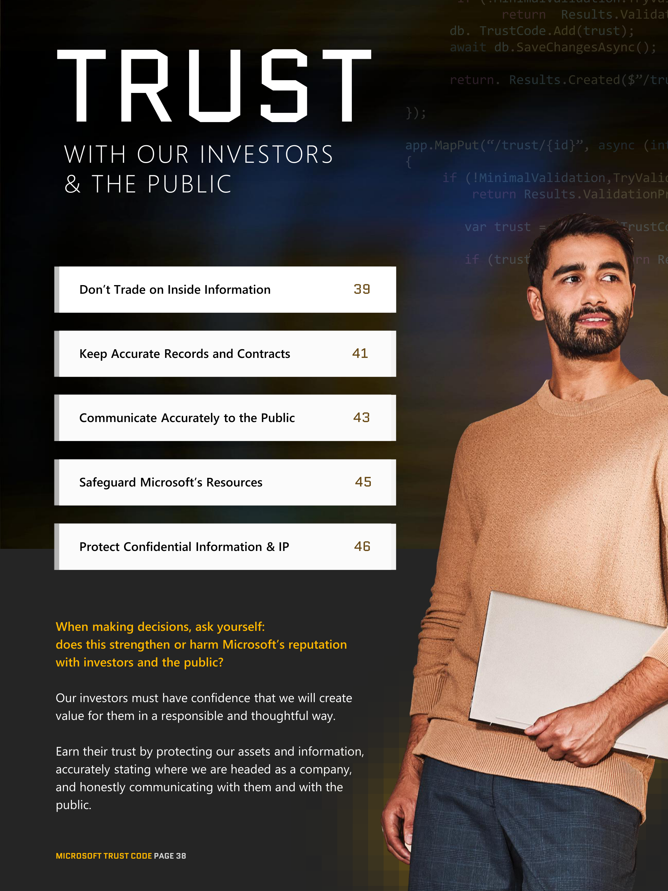 Microsoft Trust Code (Standards of Business Conduct) Handbook — page 38
