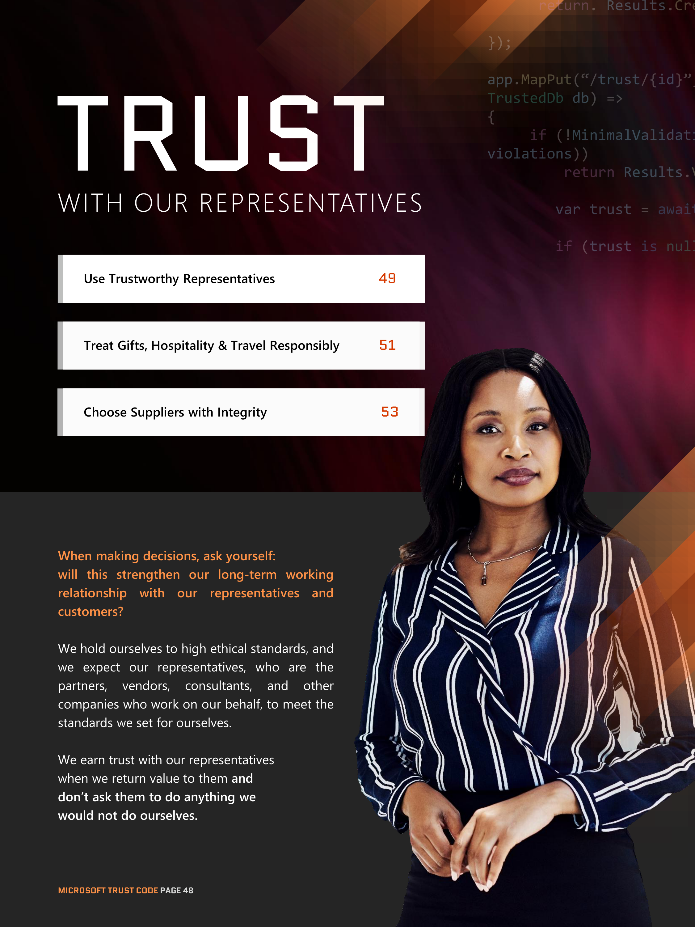 Microsoft Trust Code (Standards of Business Conduct) Handbook — page 48