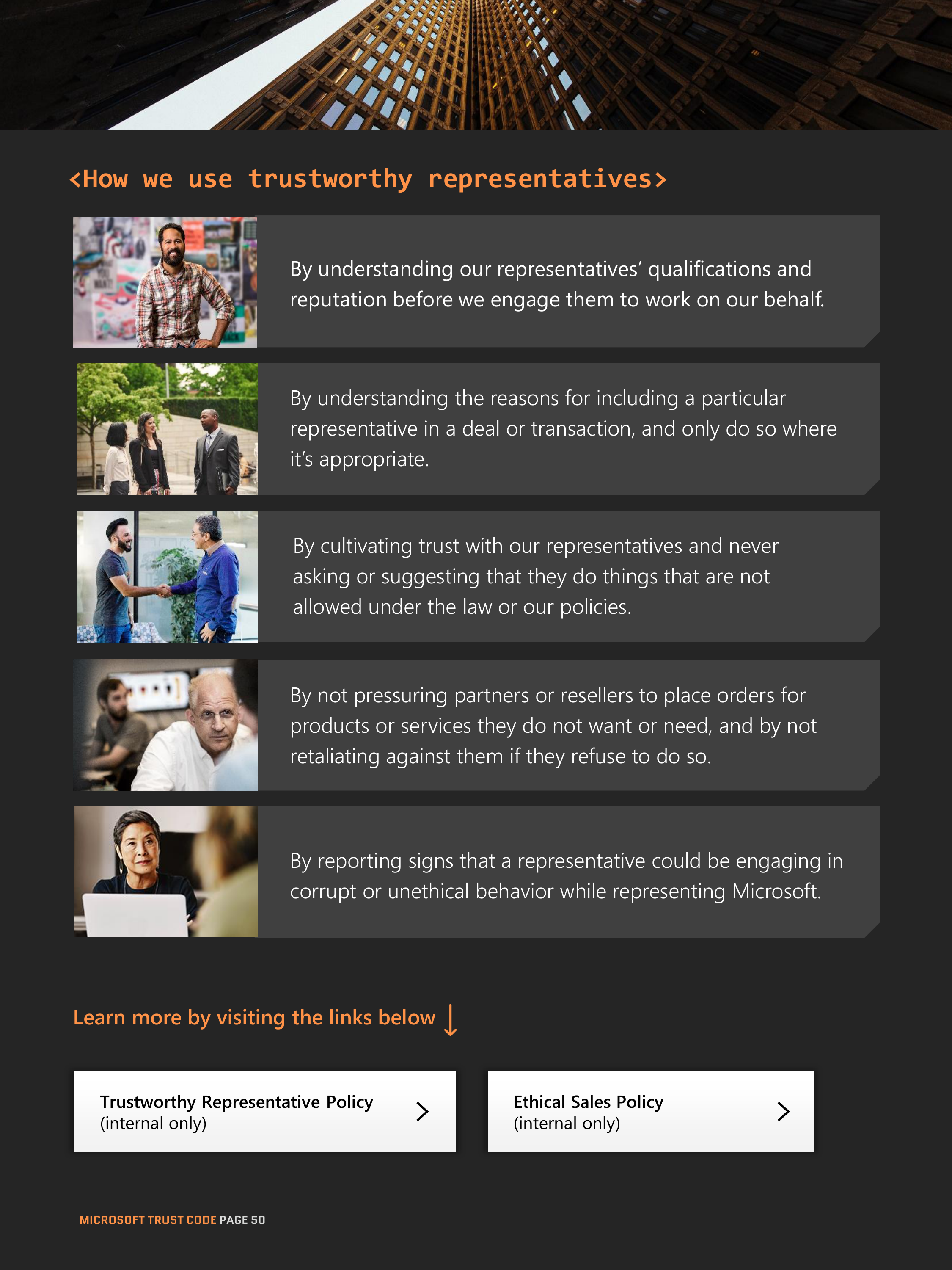 Microsoft Trust Code (Standards of Business Conduct) Handbook — page 50