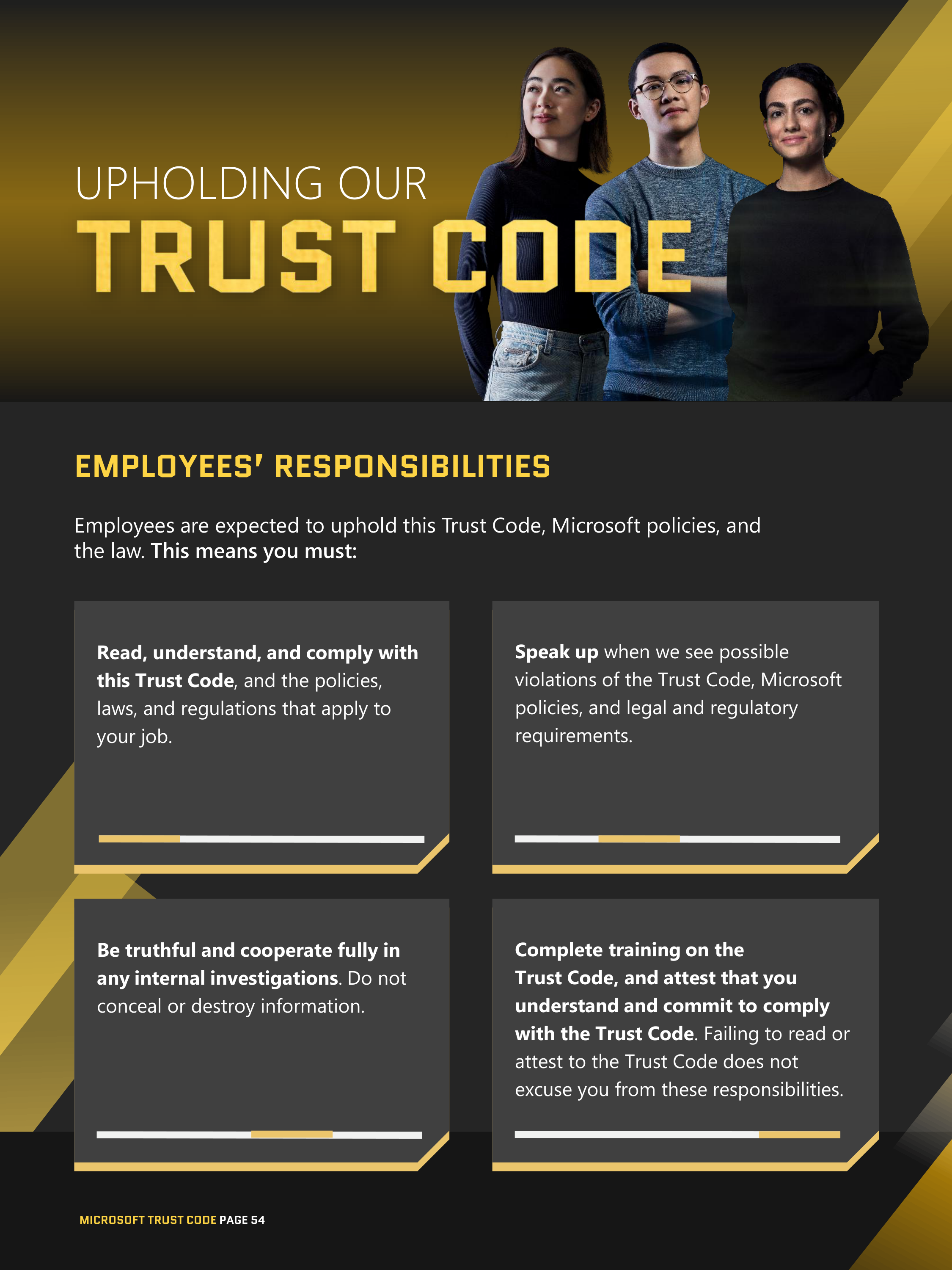 Microsoft Trust Code (Standards of Business Conduct) Handbook — page 54