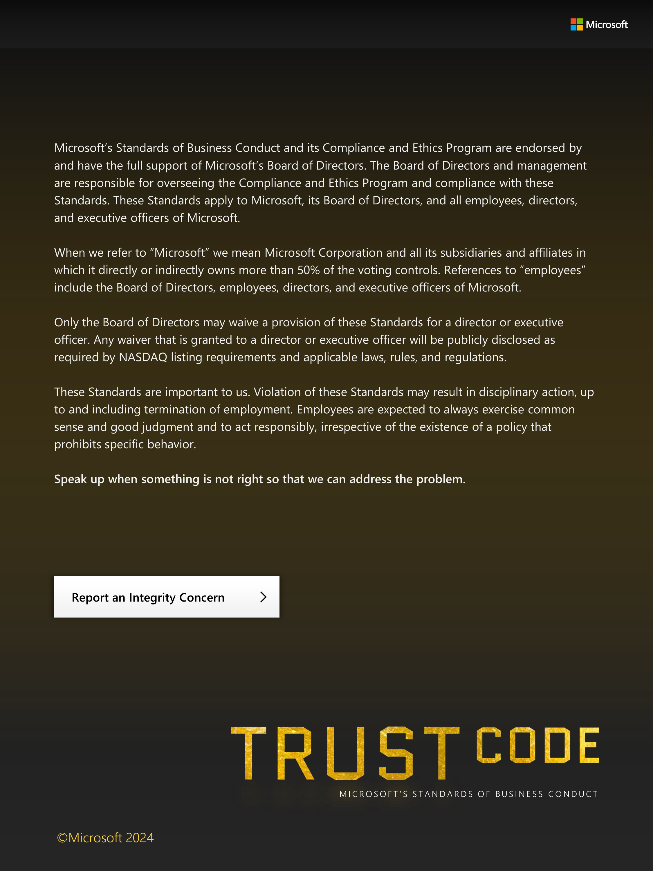 Microsoft Trust Code (Standards of Business Conduct) Handbook — page 55
