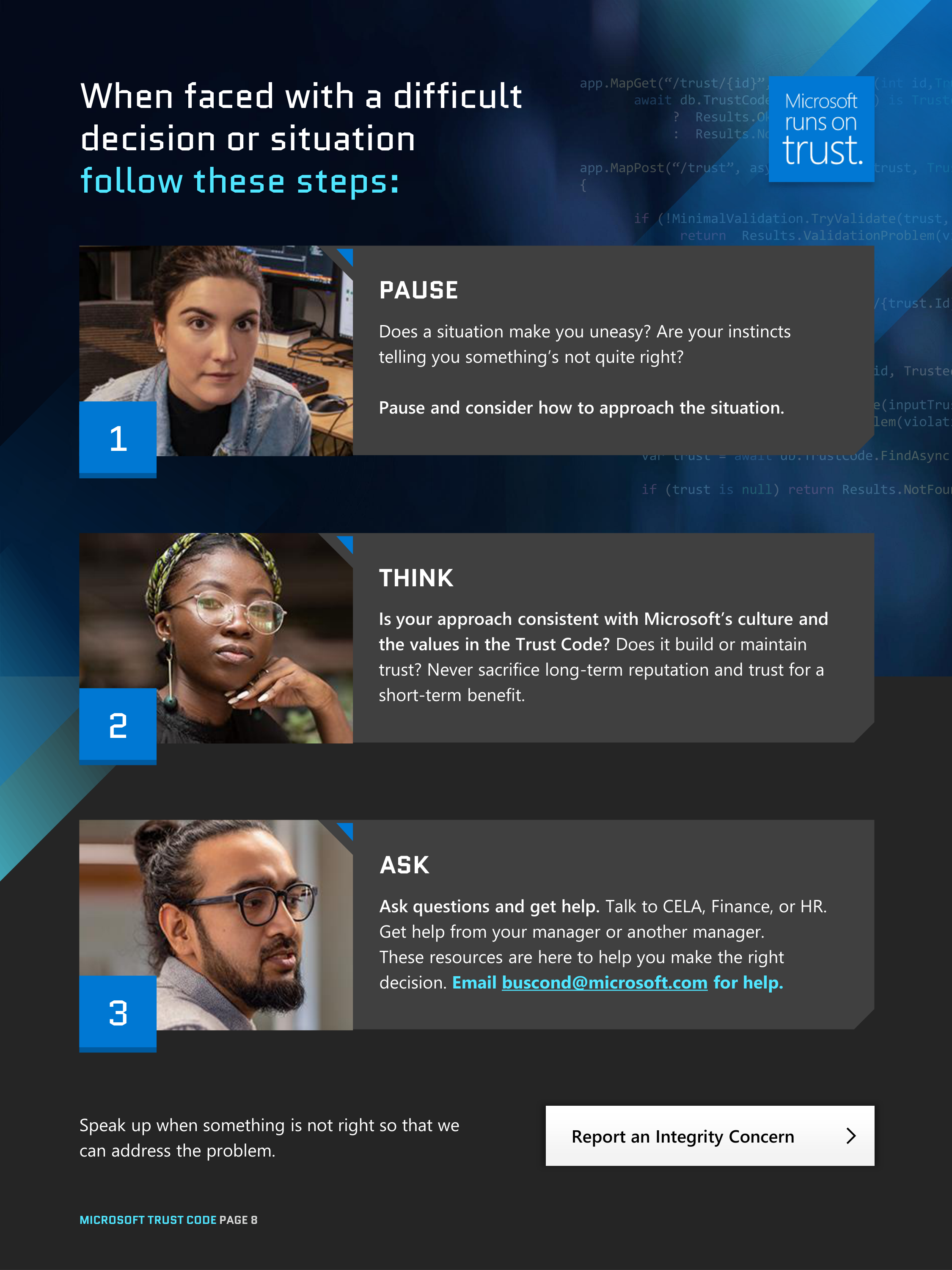 Microsoft Trust Code (Standards of Business Conduct) Handbook — page 8