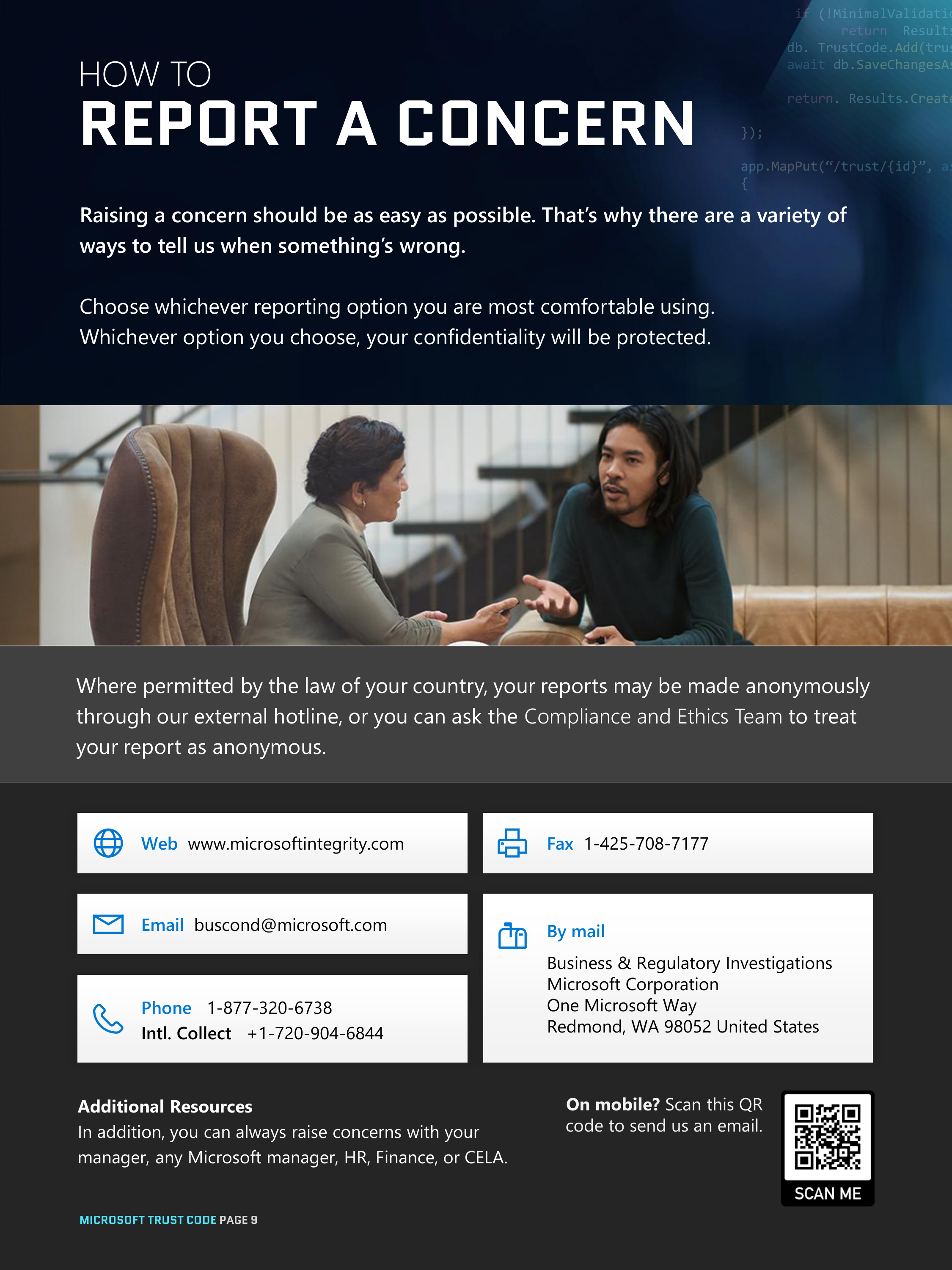 Microsoft Trust Code (Standards of Business Conduct) Handbook — page 9