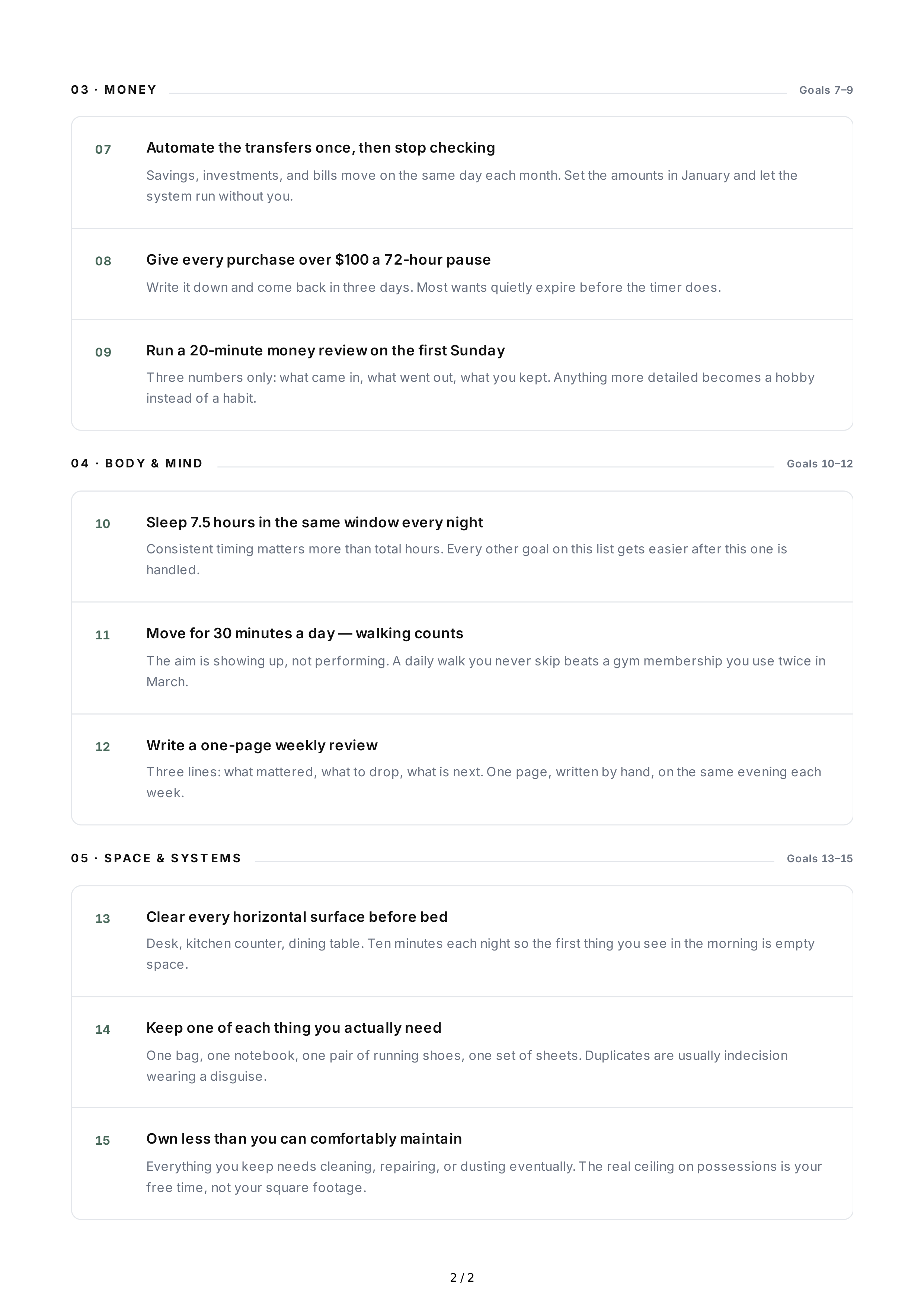 Minimalist Lifestyle Life Goals — page 2