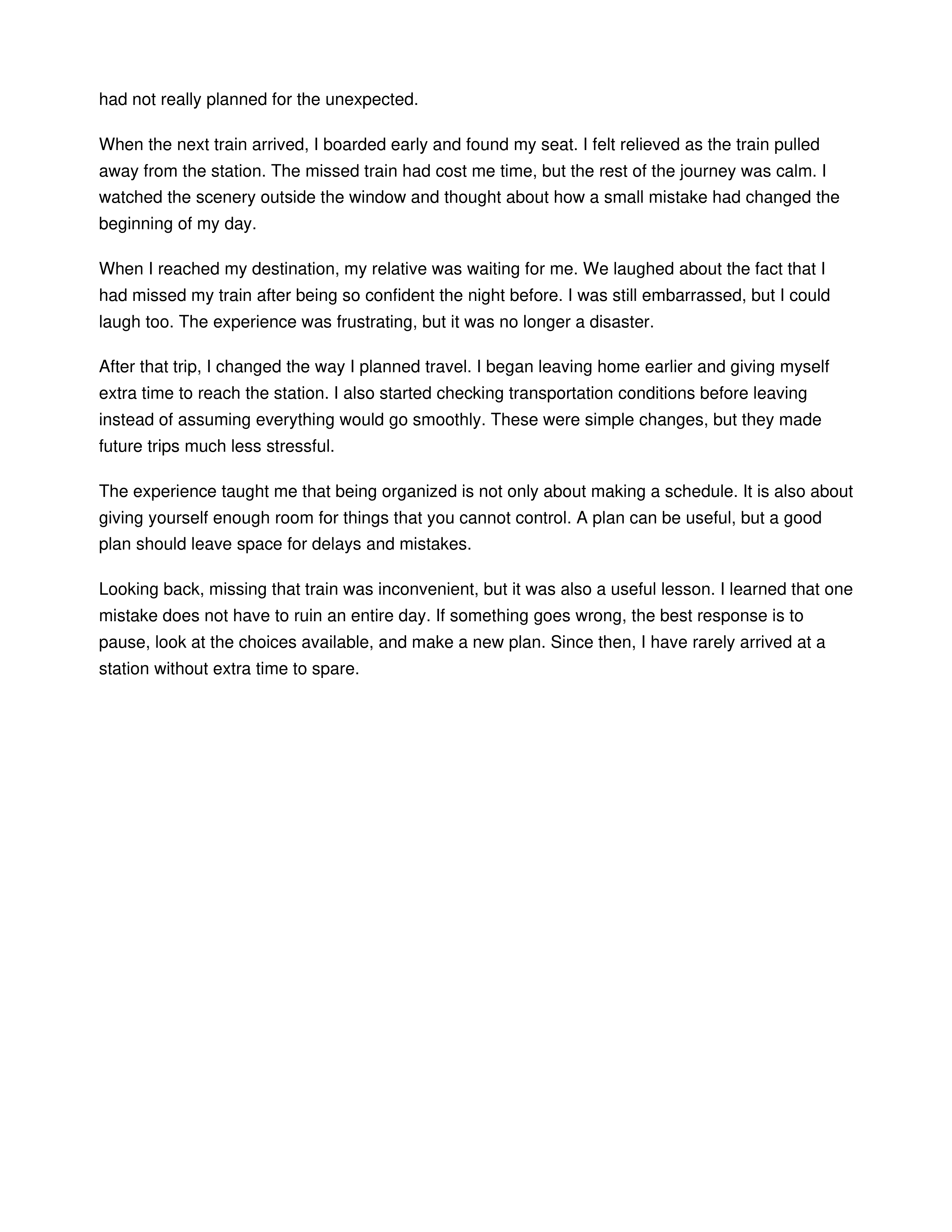 Missing a Train Personal Narrative — page 2