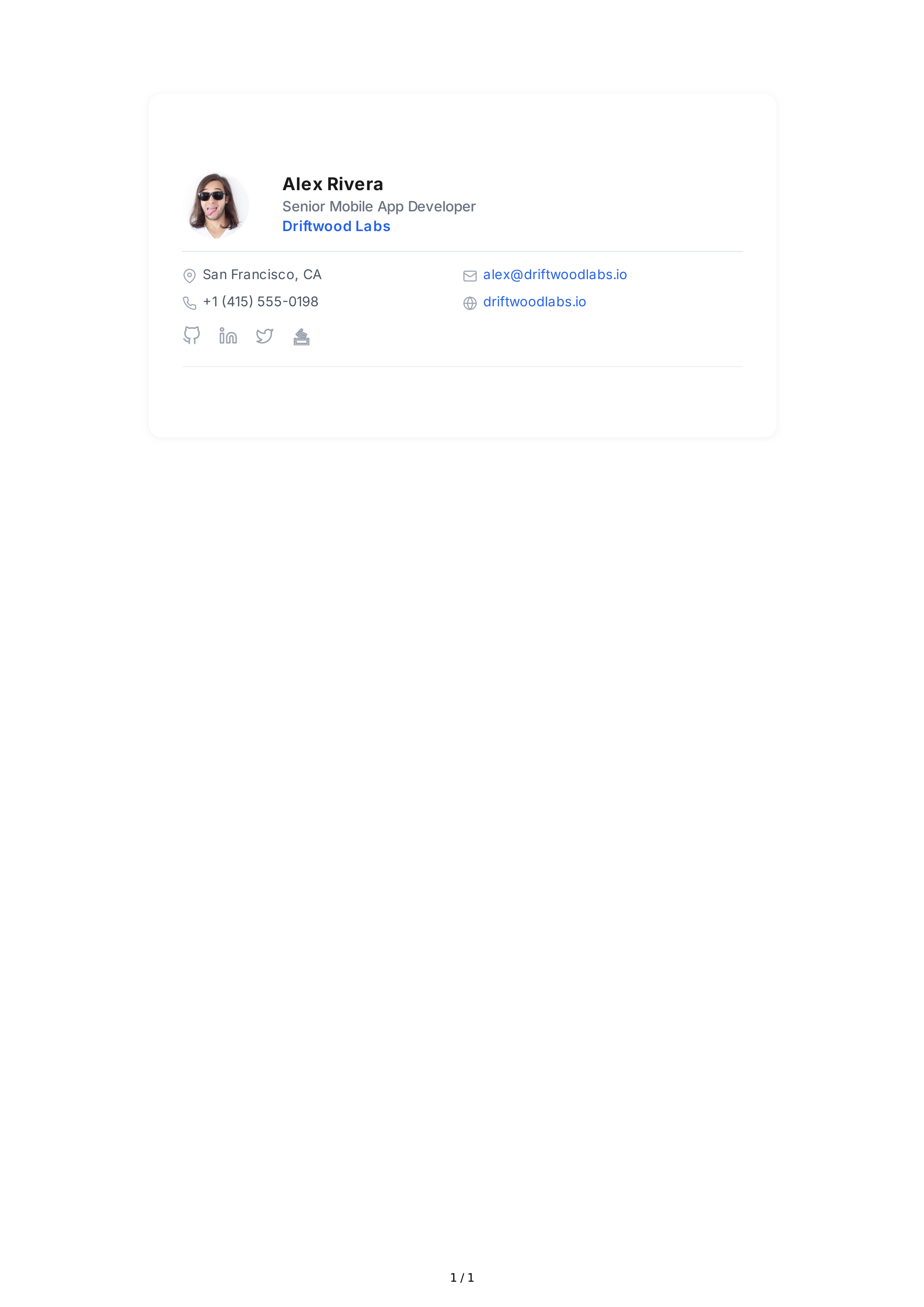 Mobile App Developer Email Signature — page 1