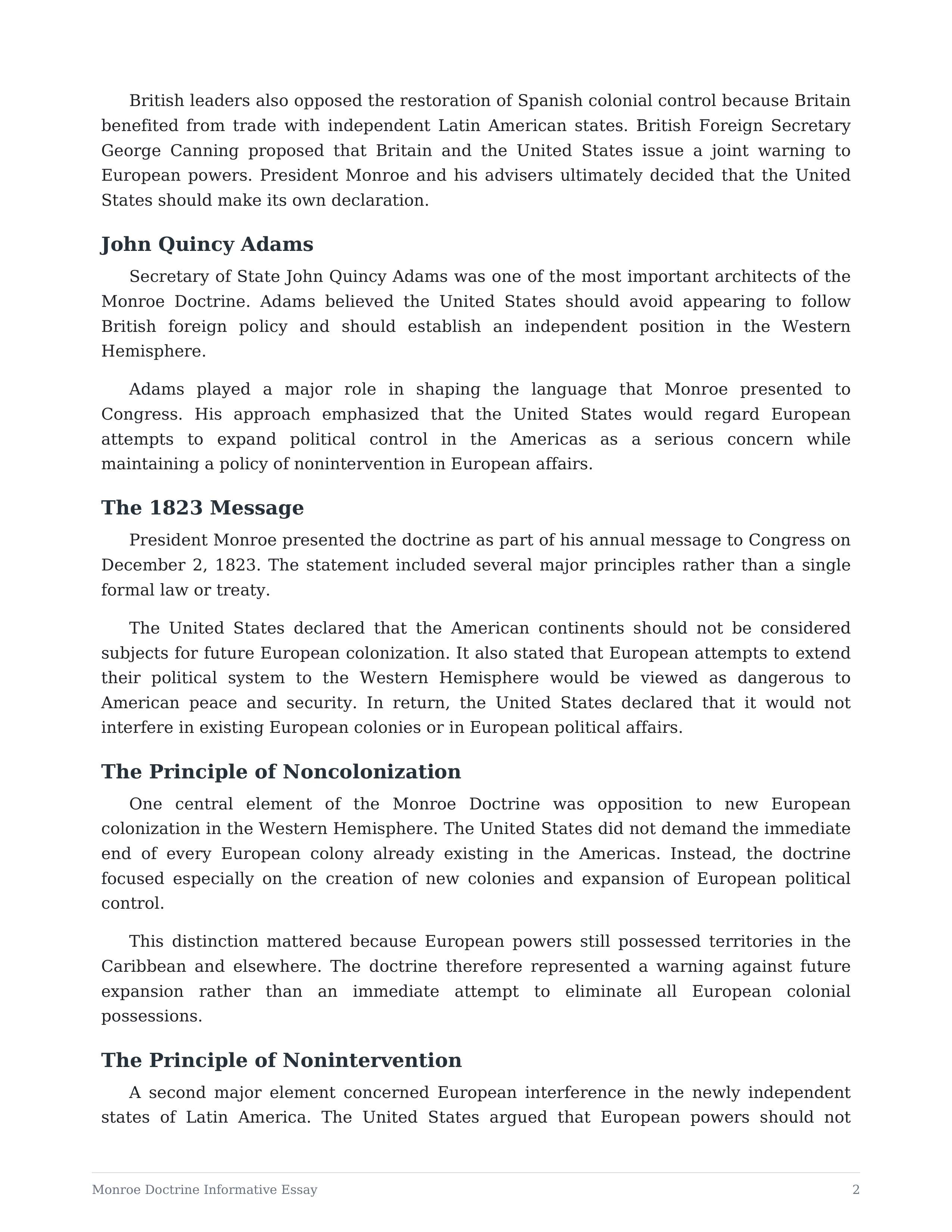 Monroe Doctrine Informative Essay — page 2