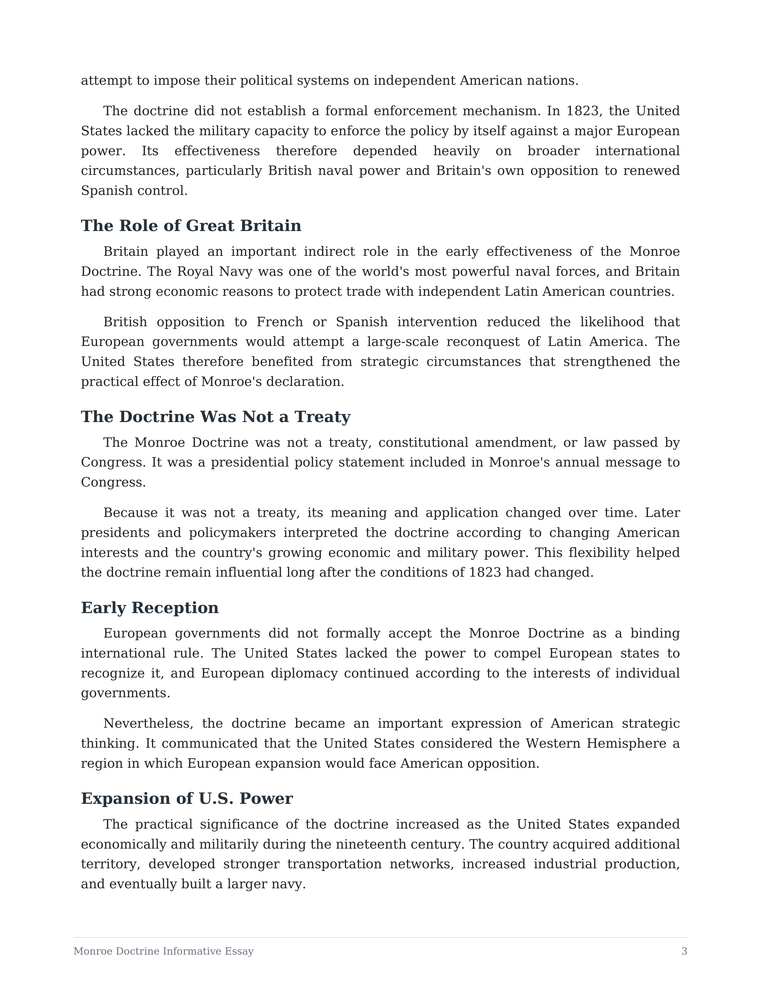 Monroe Doctrine Informative Essay — page 3