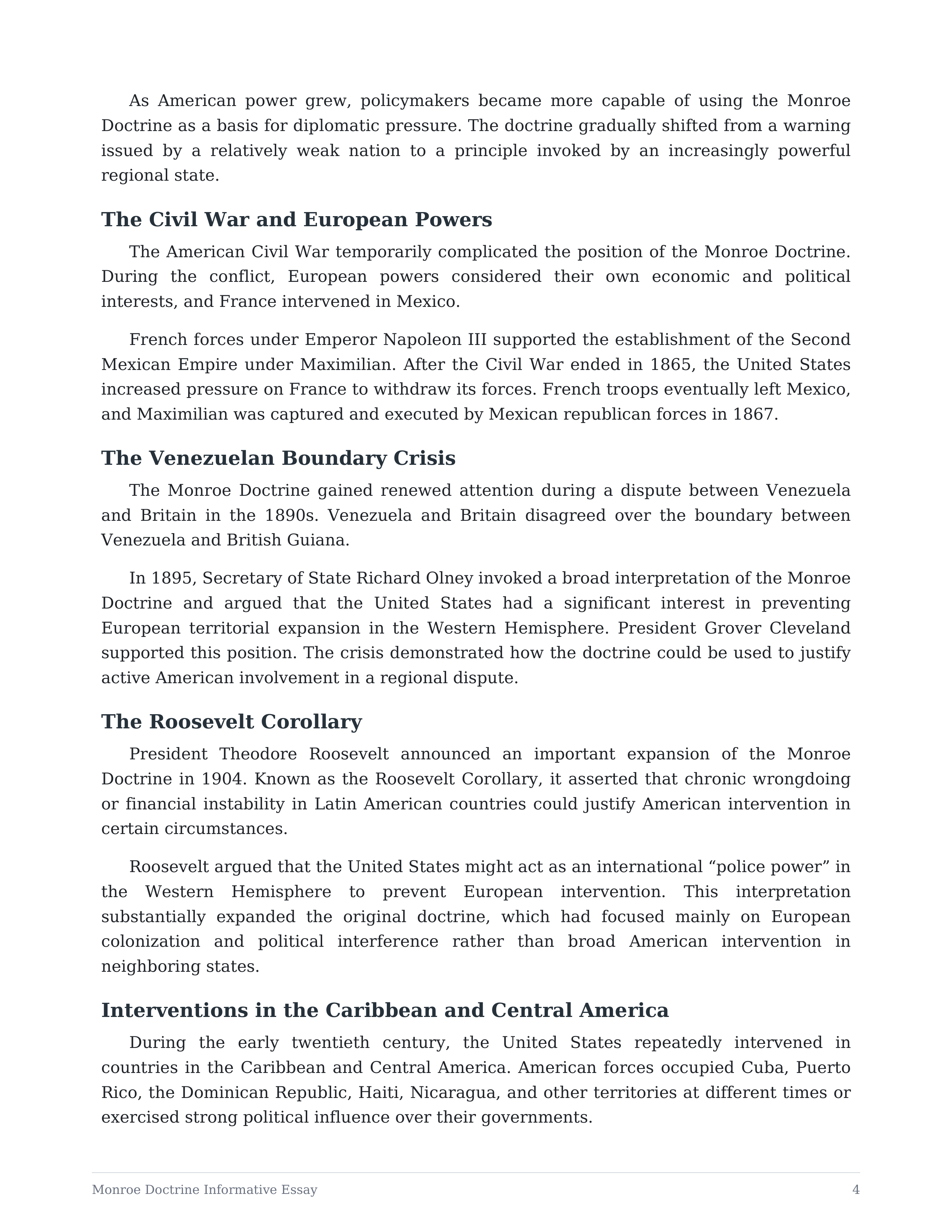 Monroe Doctrine Informative Essay — page 4