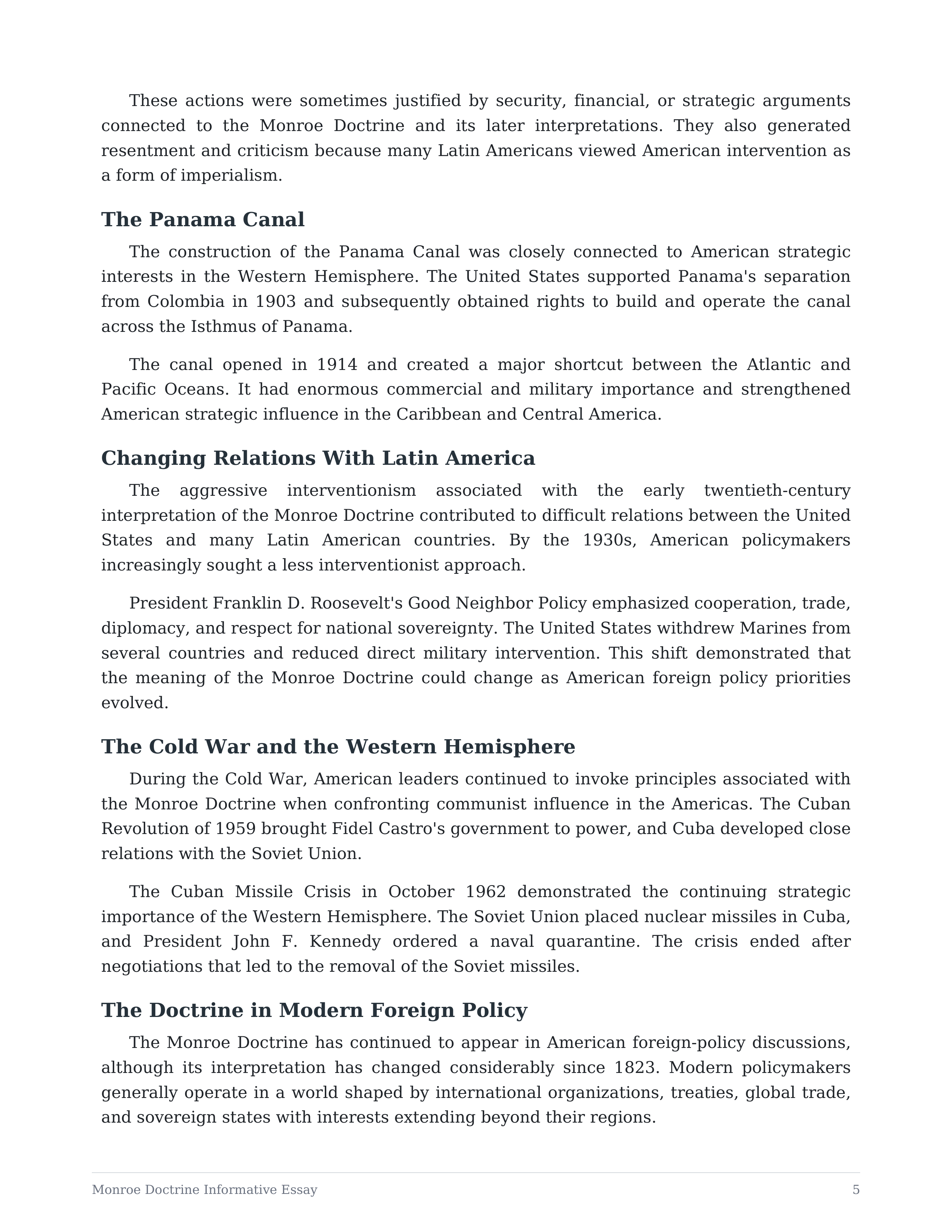 Monroe Doctrine Informative Essay — page 5