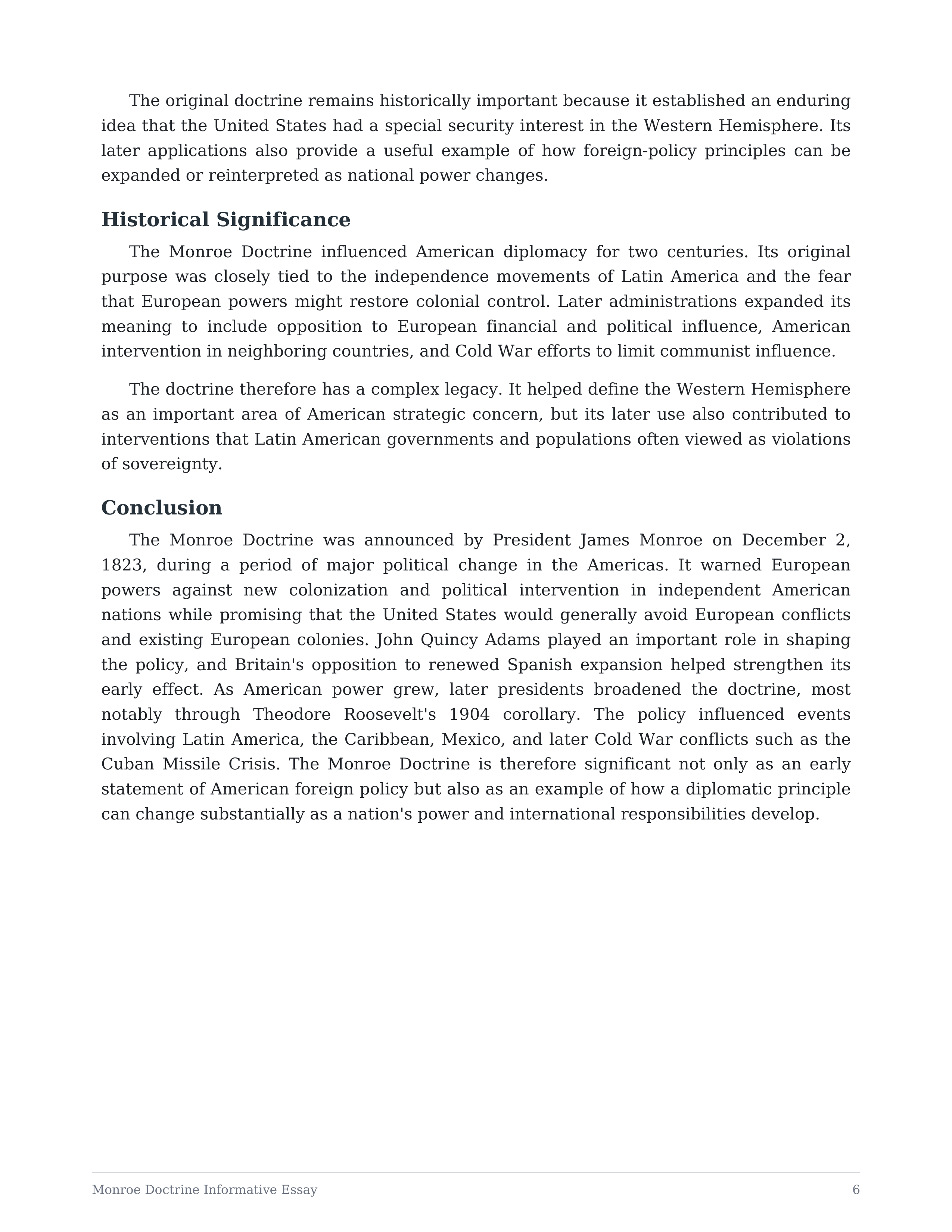 Monroe Doctrine Informative Essay — page 6
