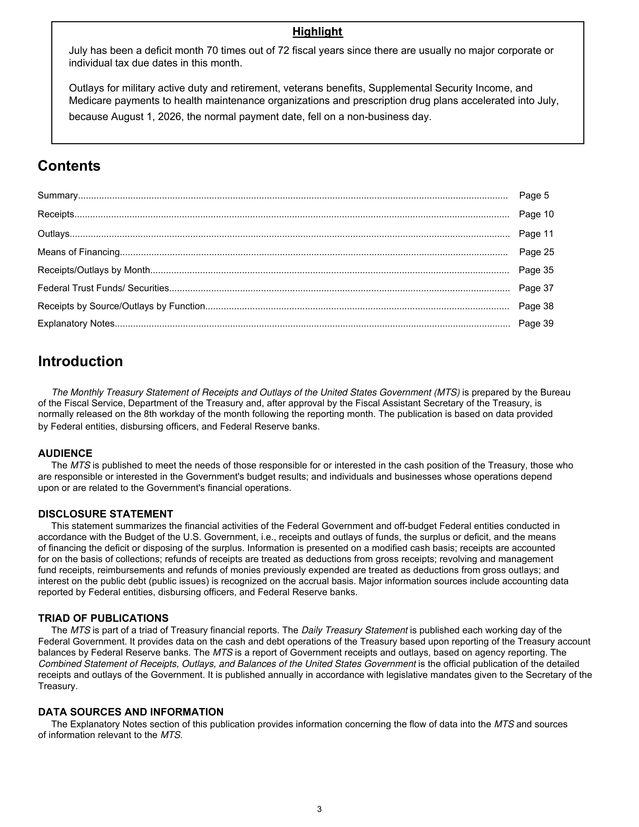 Monthly Treasury Statement — page 3
