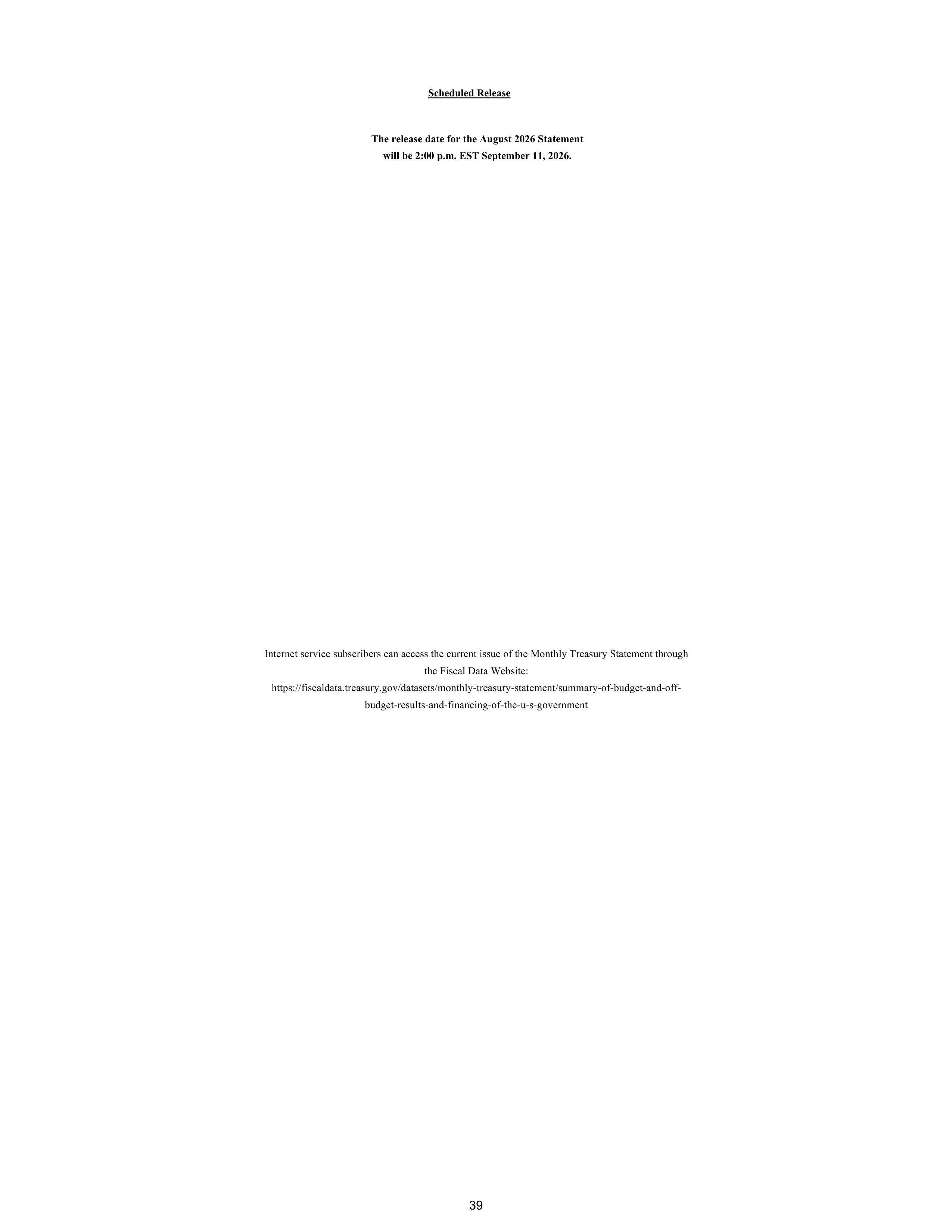 Monthly Treasury Statement — page 39