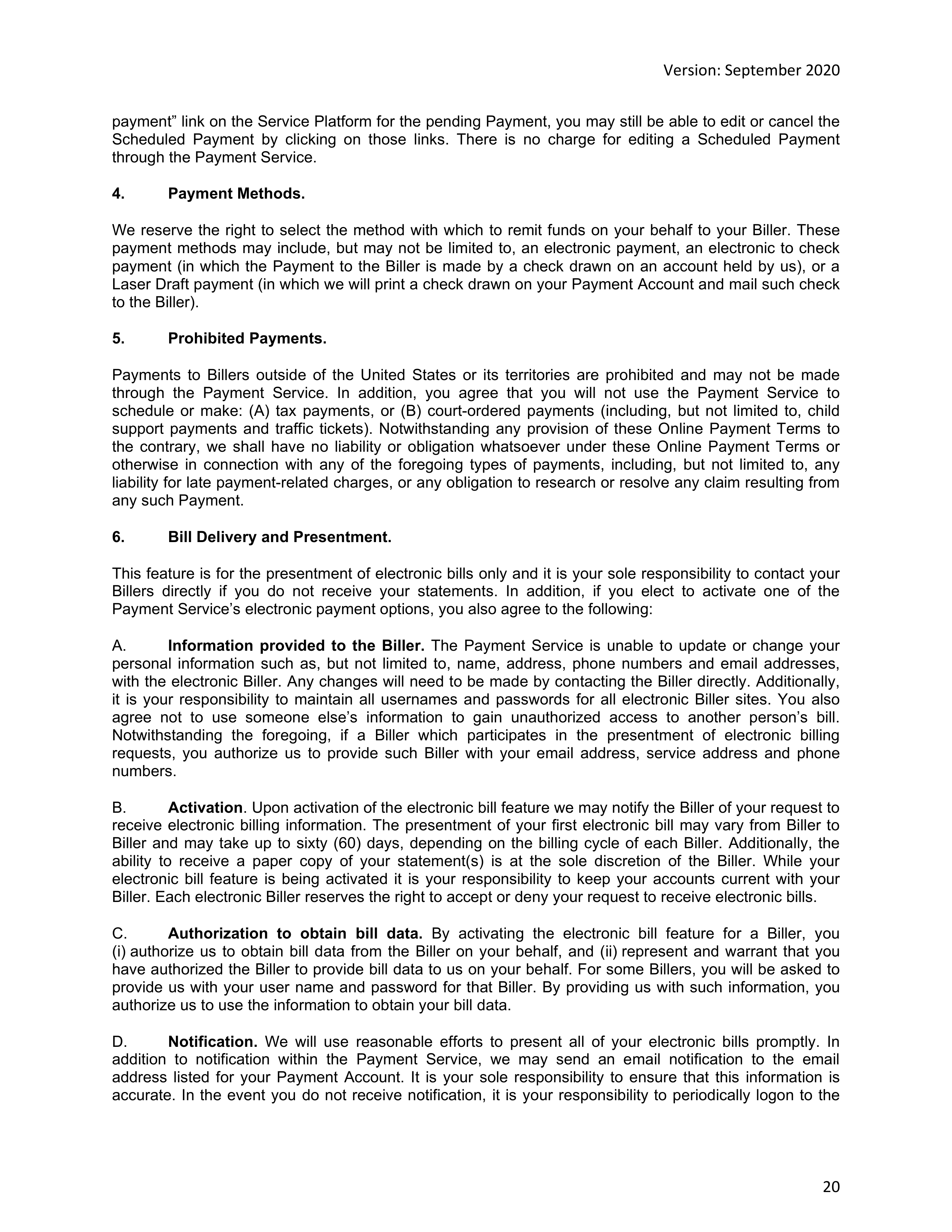 Morgan Stanley Online Services Agreement — page 20