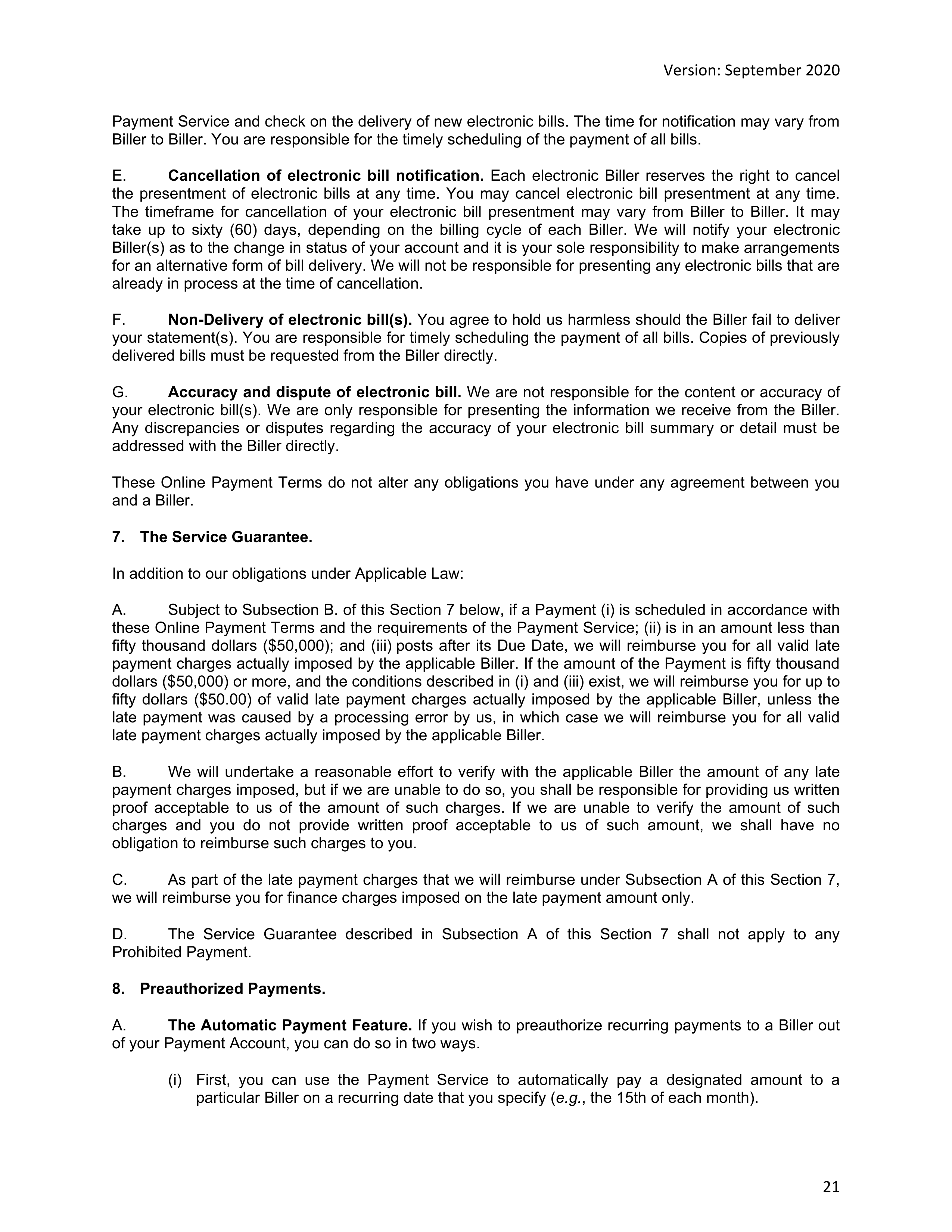 Morgan Stanley Online Services Agreement — page 21