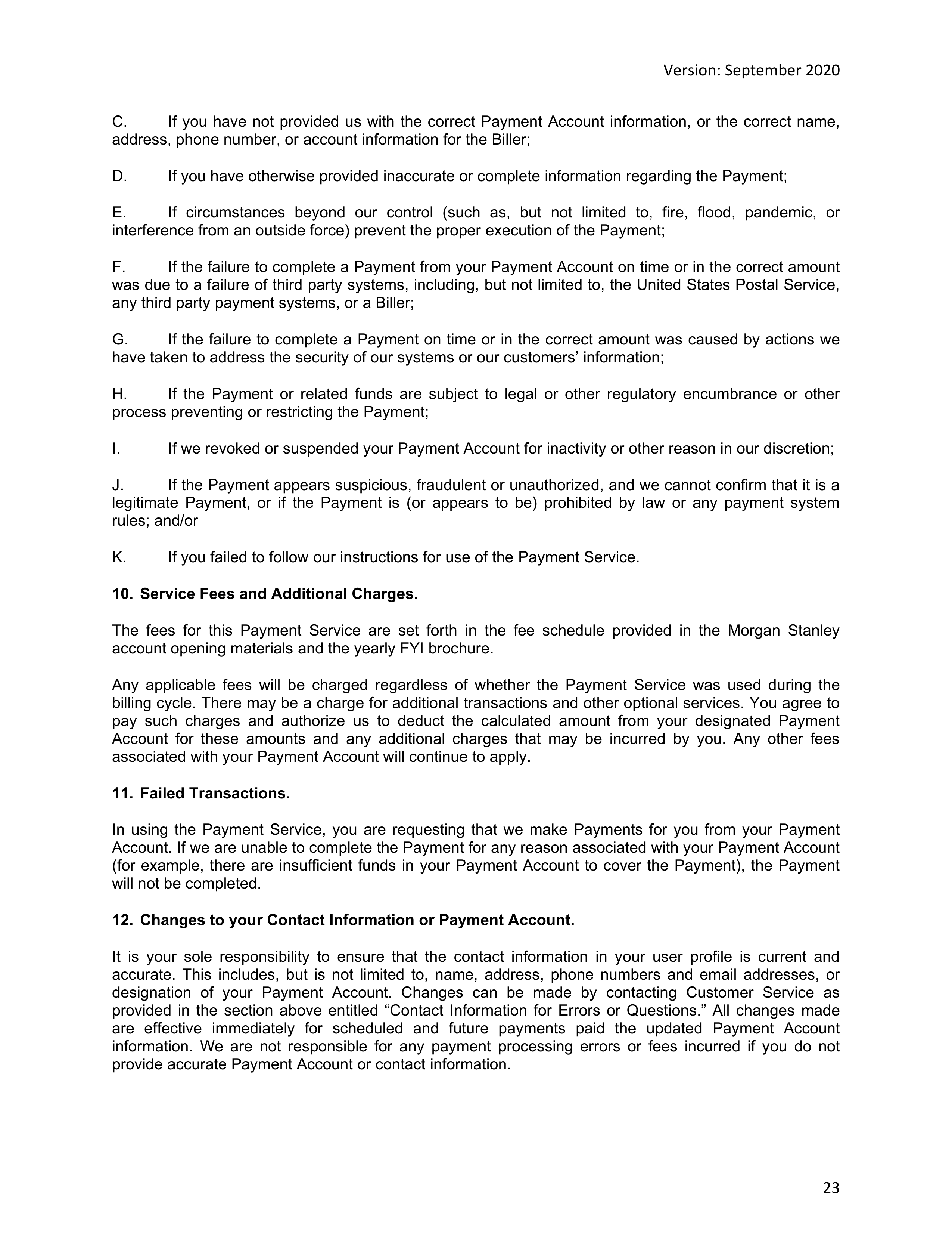 Morgan Stanley Online Services Agreement — page 23