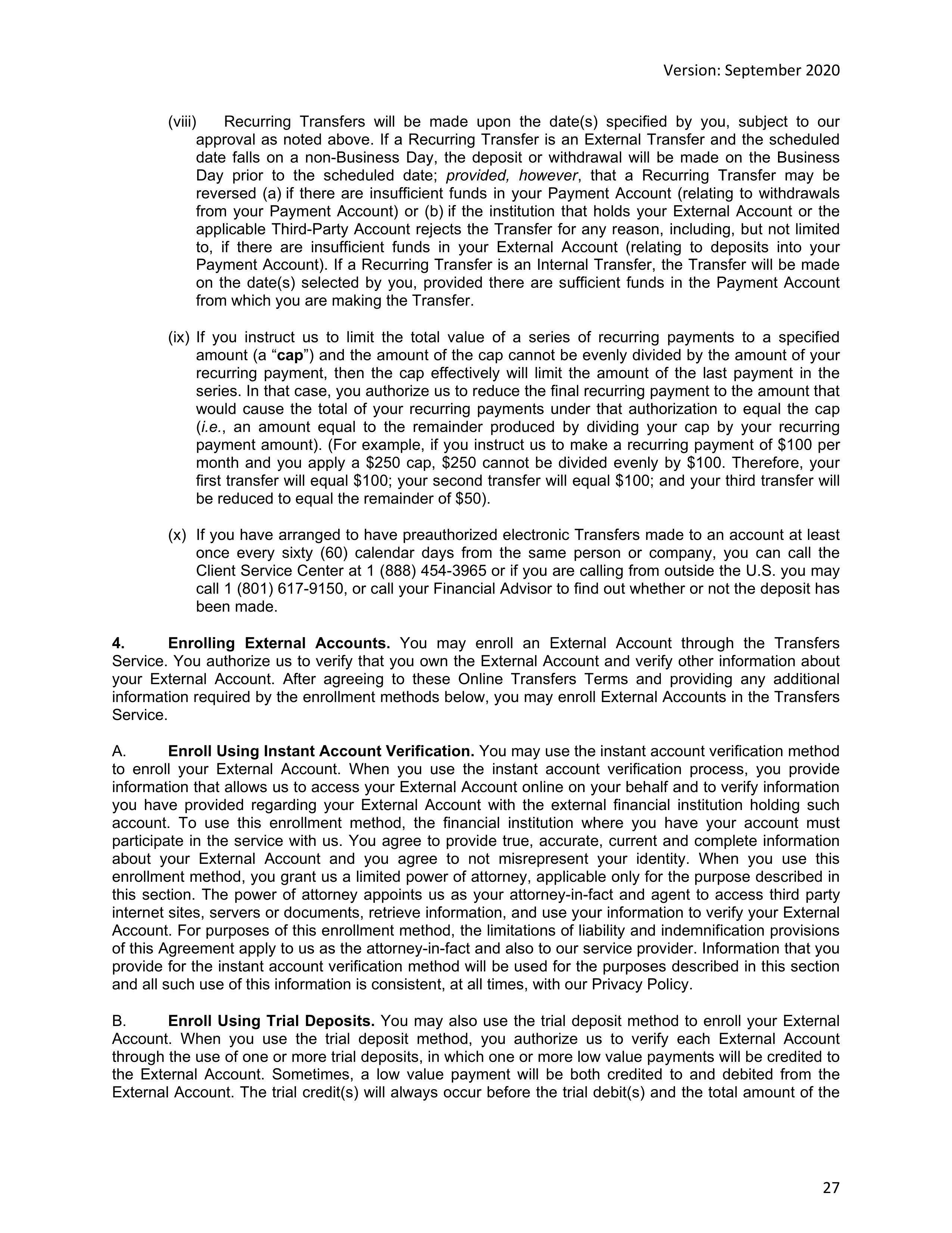 Morgan Stanley Online Services Agreement — page 27