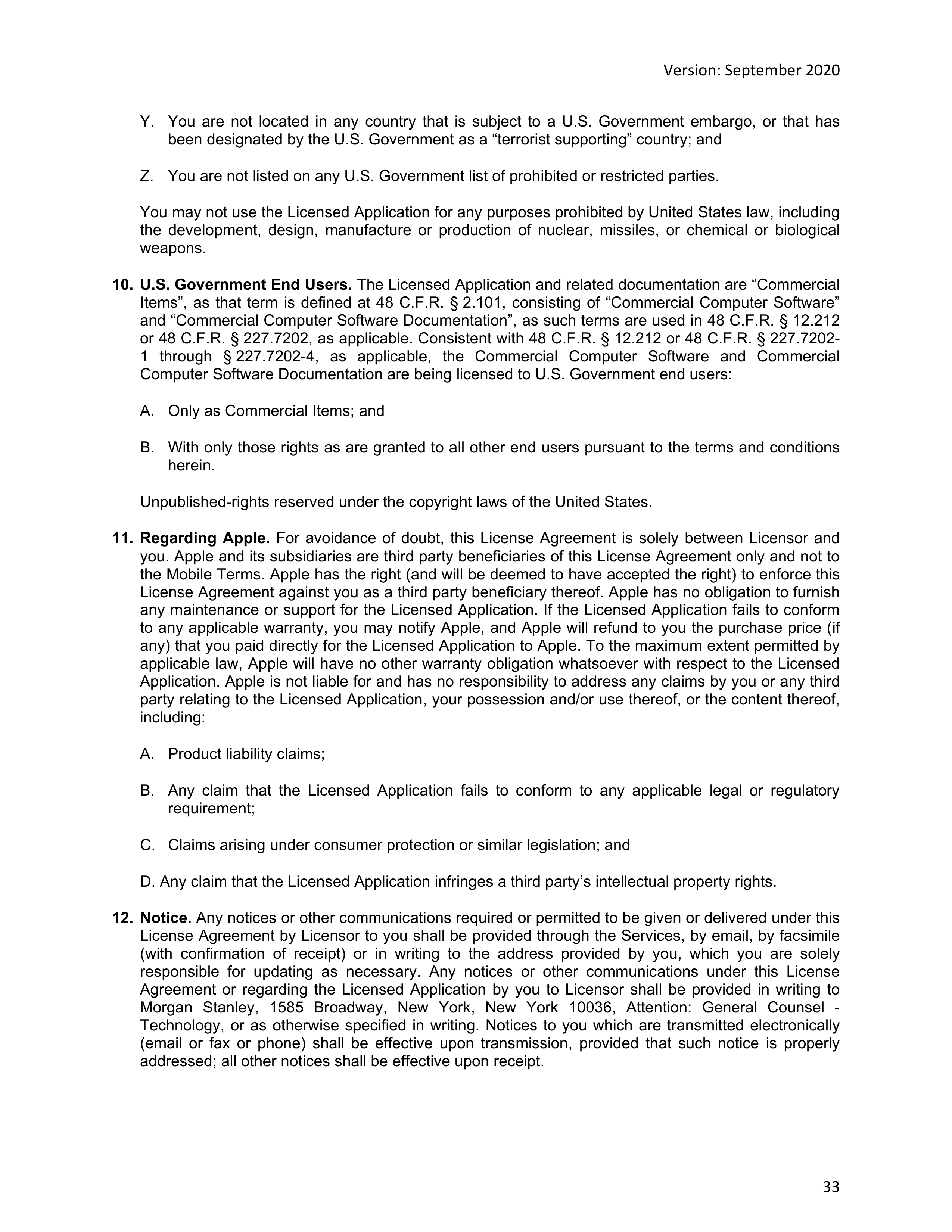 Morgan Stanley Online Services Agreement — page 33