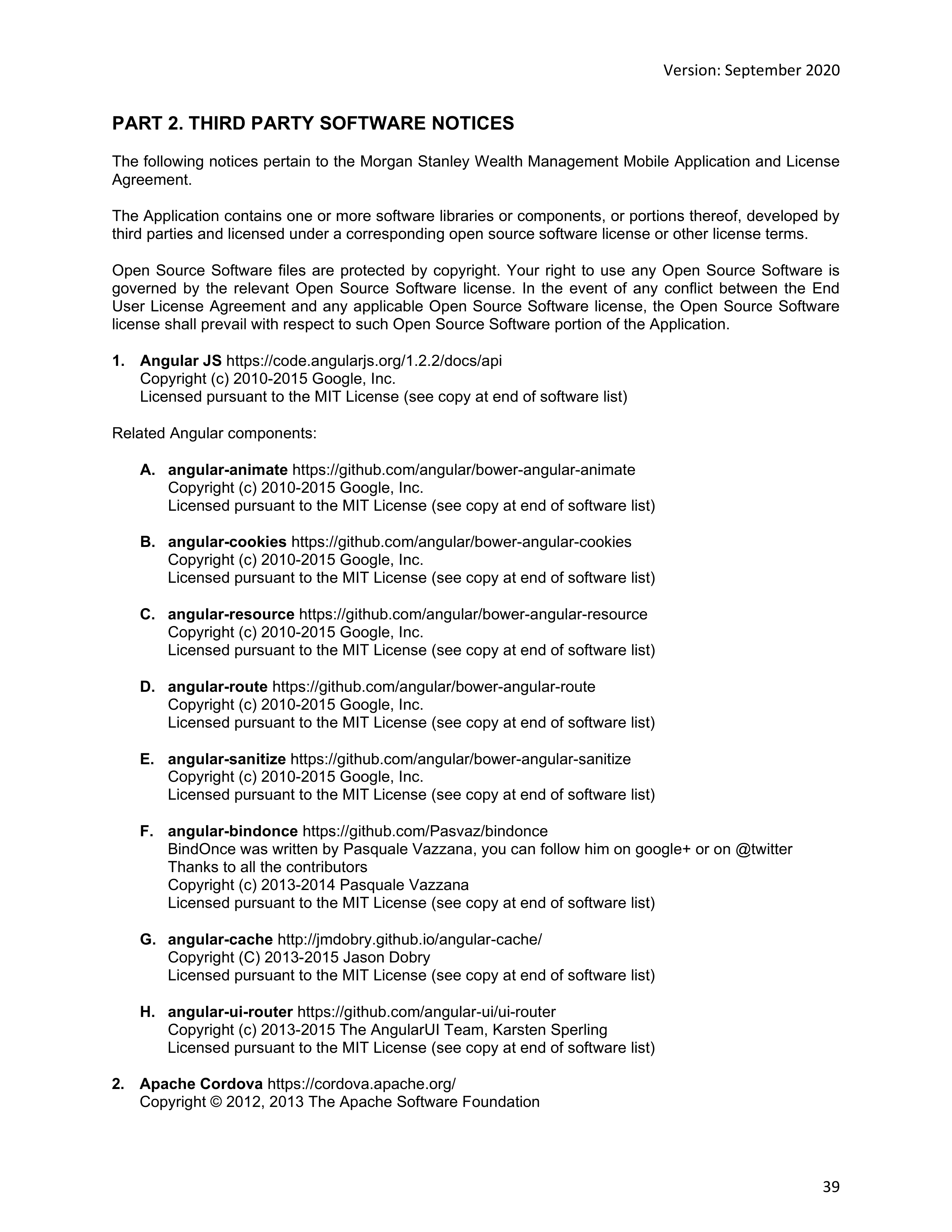 Morgan Stanley Online Services Agreement — page 39