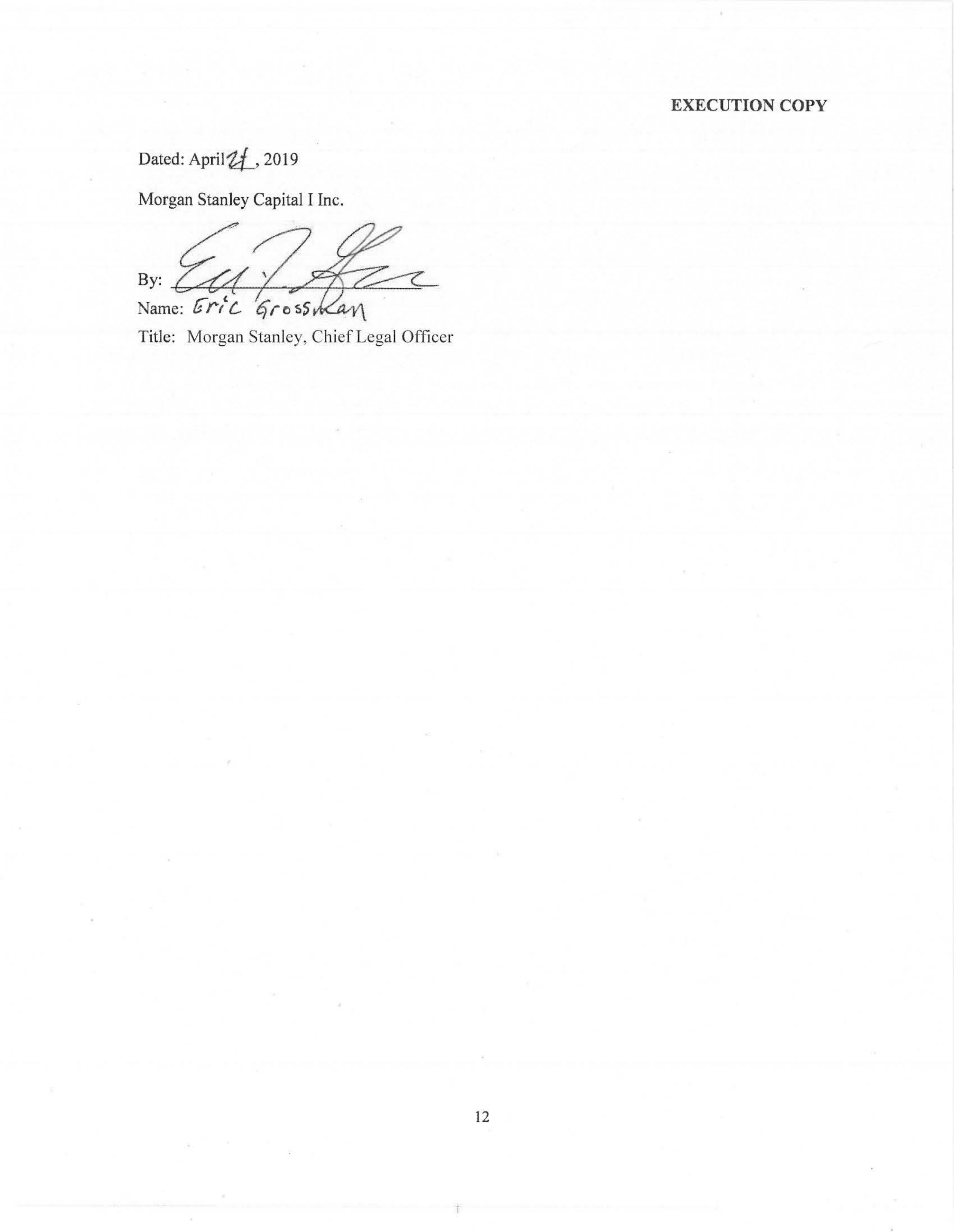 Morgan Stanley Settlement Agreement — page 12
