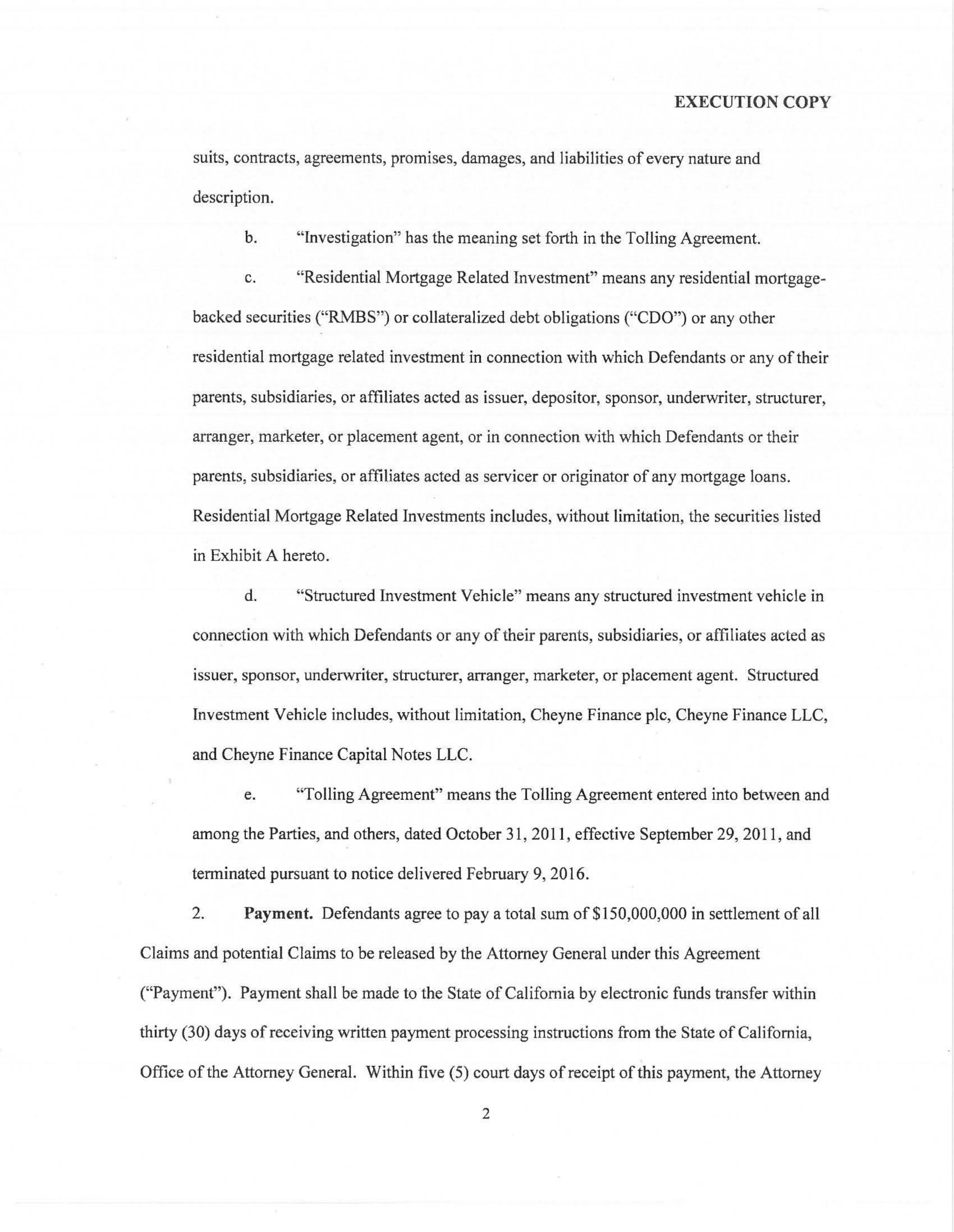Morgan Stanley Settlement Agreement — page 2