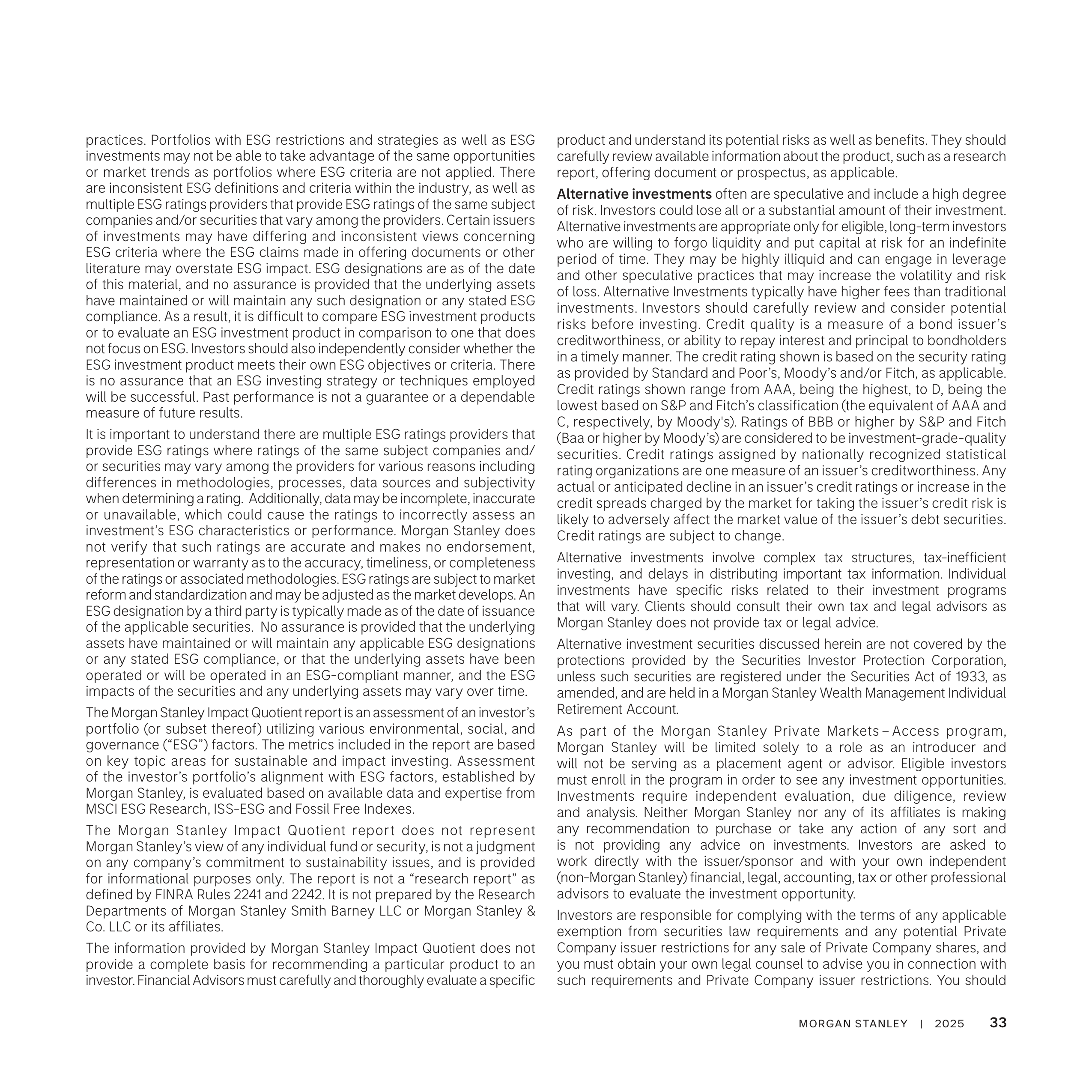 Morgan Stanley Wealth Management Brochure — page 33