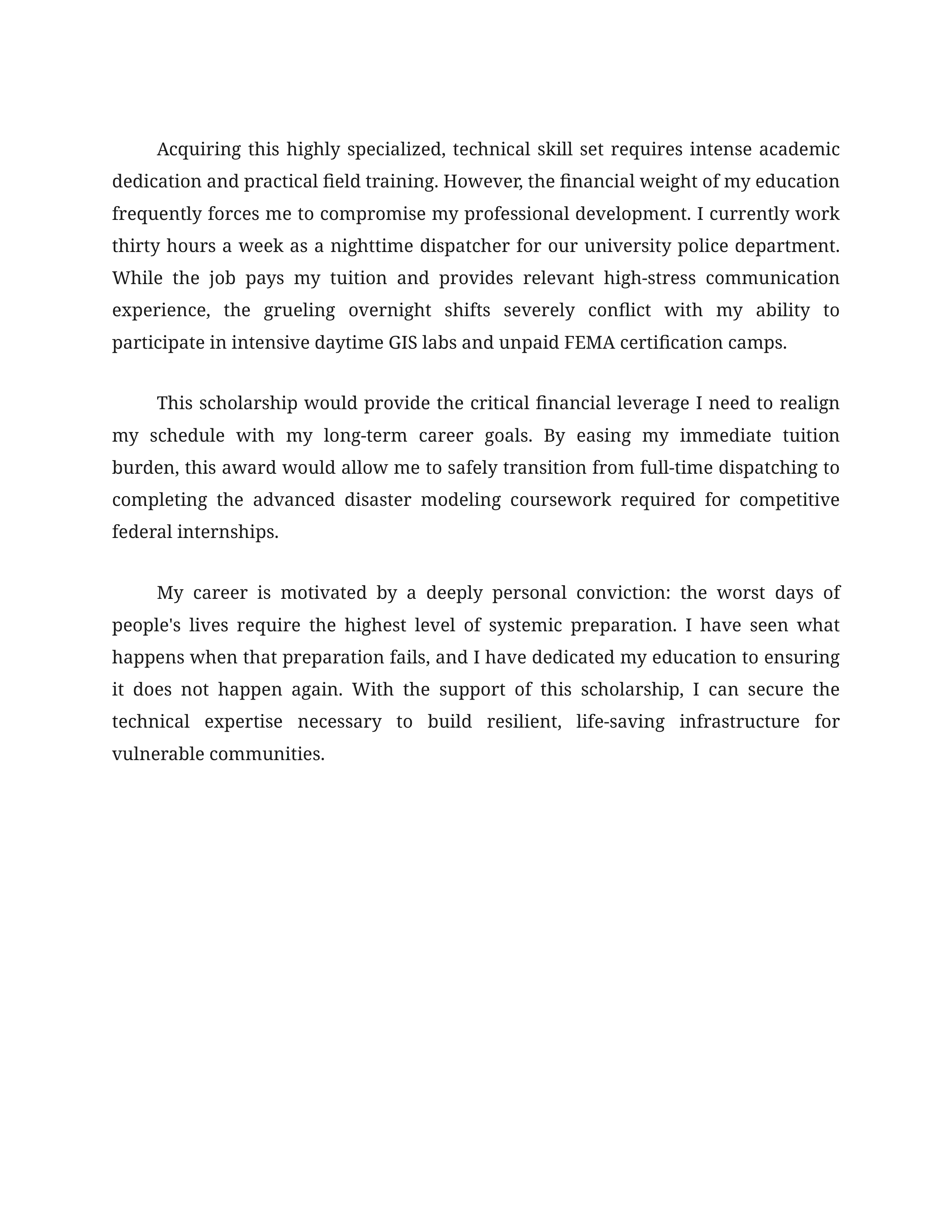 Motivation for Pursuing My Career Scholarship Essay — page 2