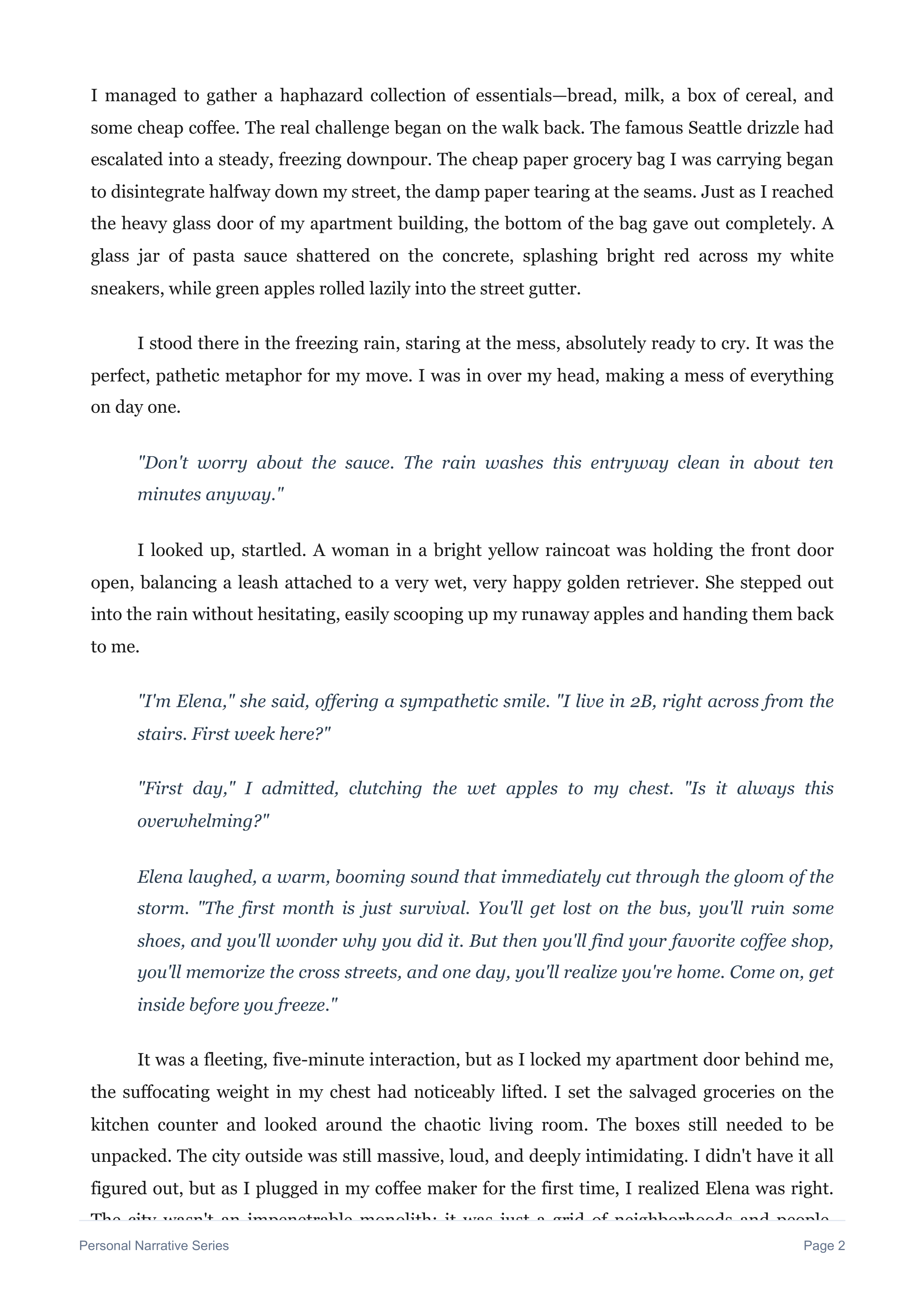 Moving to a New City Narrative Essay — page 2
