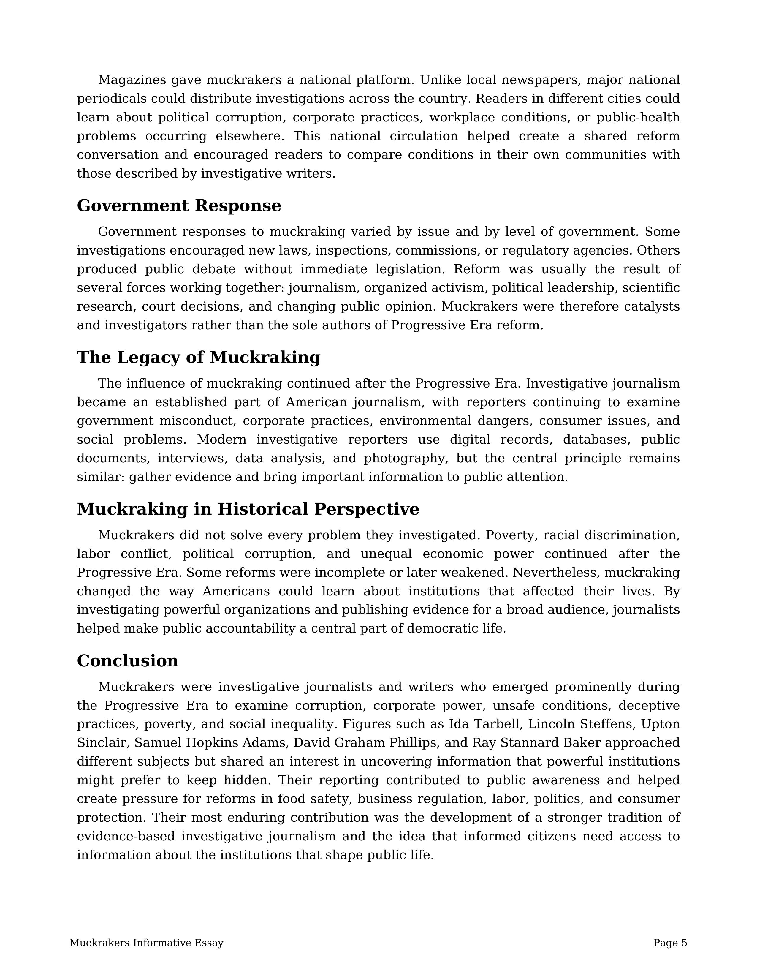 Muckrakers Informative Essay — page 5