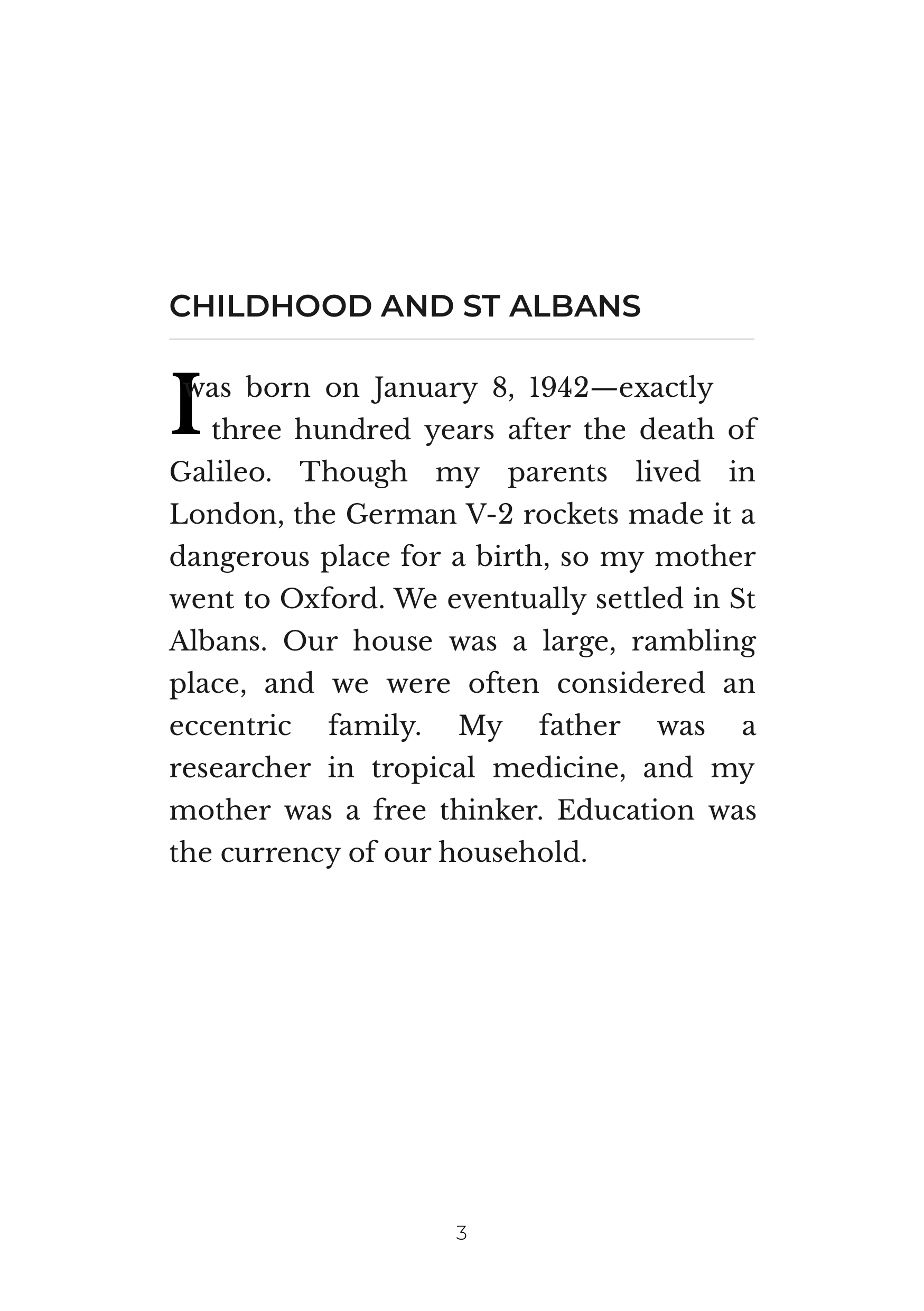 My Brief History by Stephen Hawking Physicist and Cosmologist Autobiography — page 3
