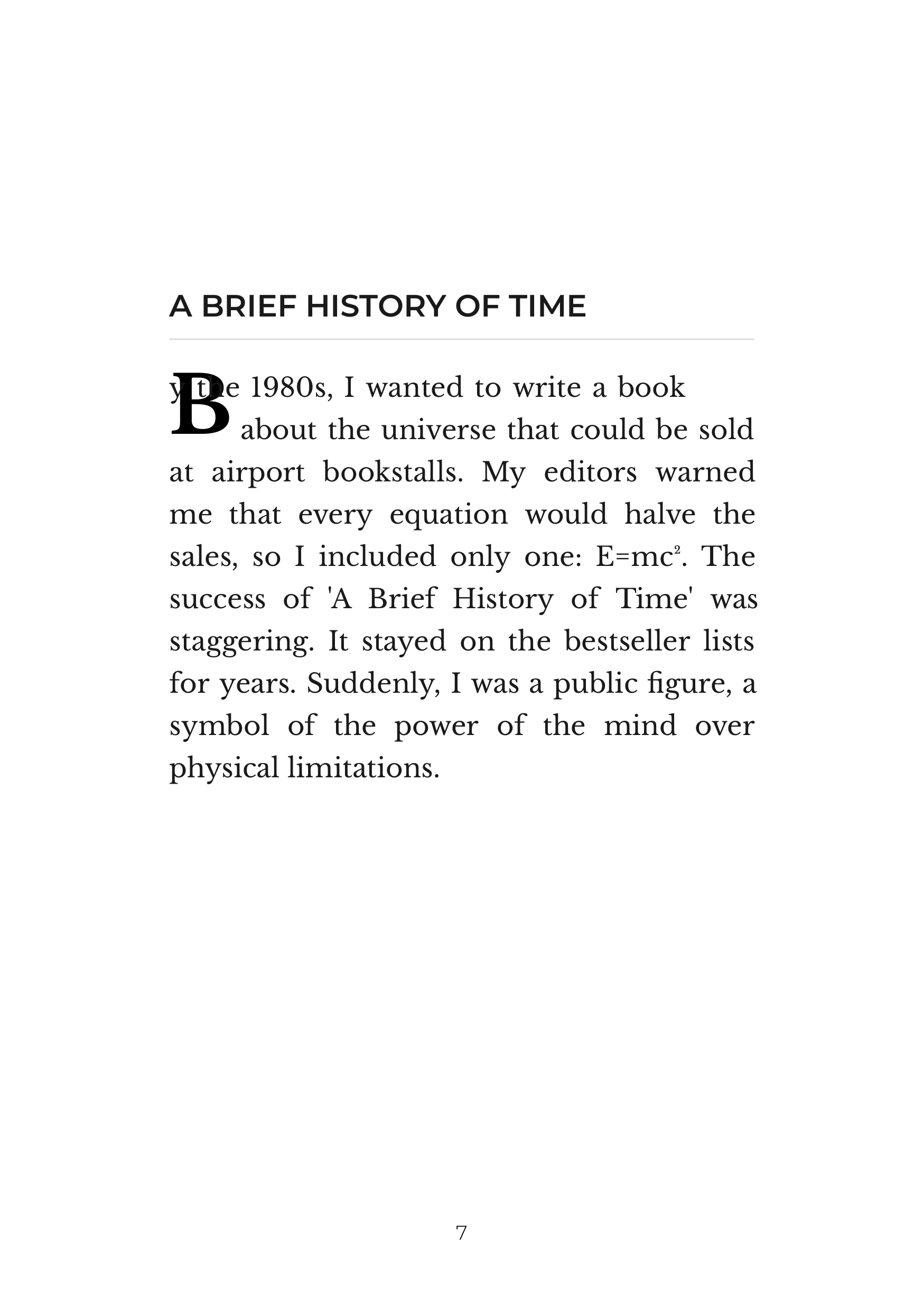 My Brief History by Stephen Hawking Physicist and Cosmologist Autobiography — page 7