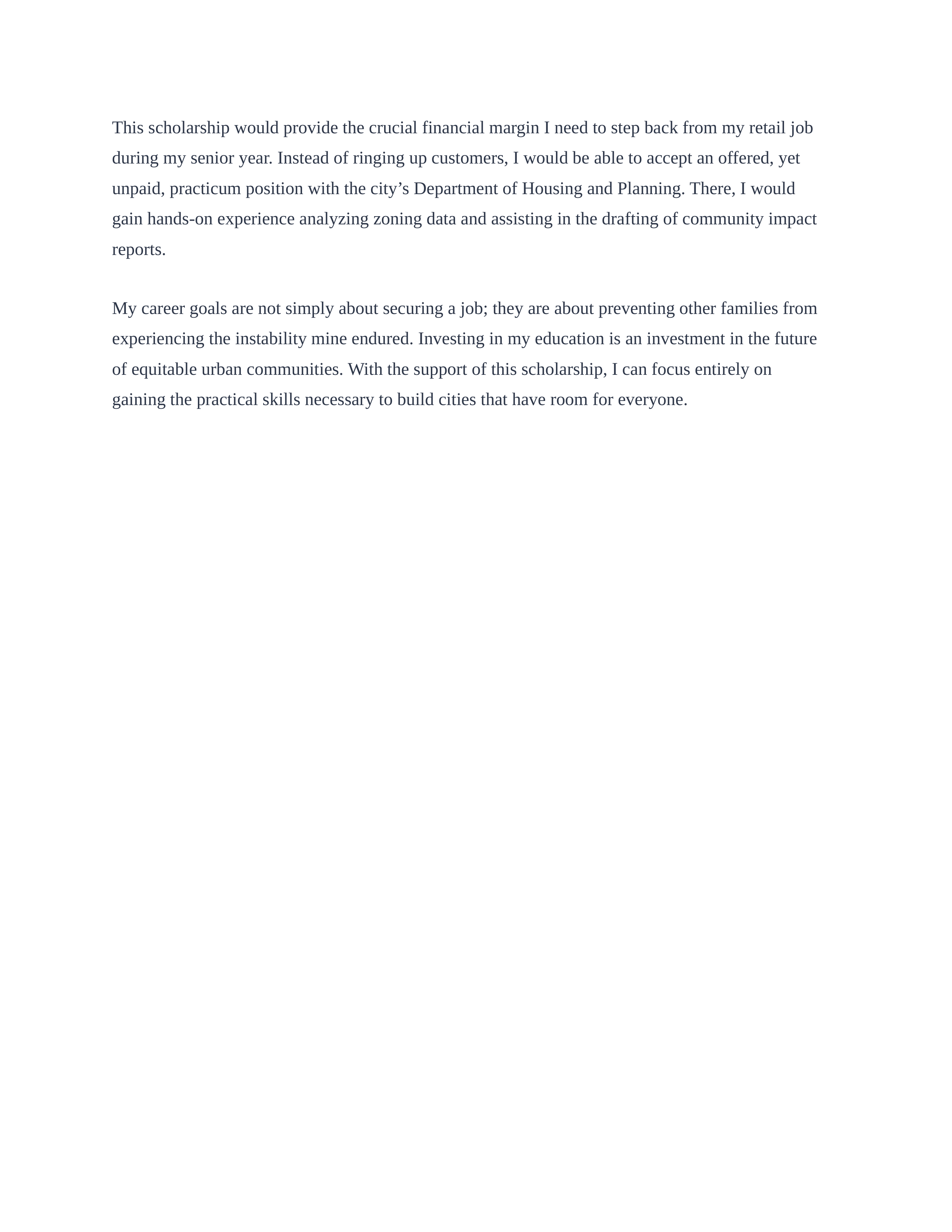 My Career Goals Scholarship Essay — page 2
