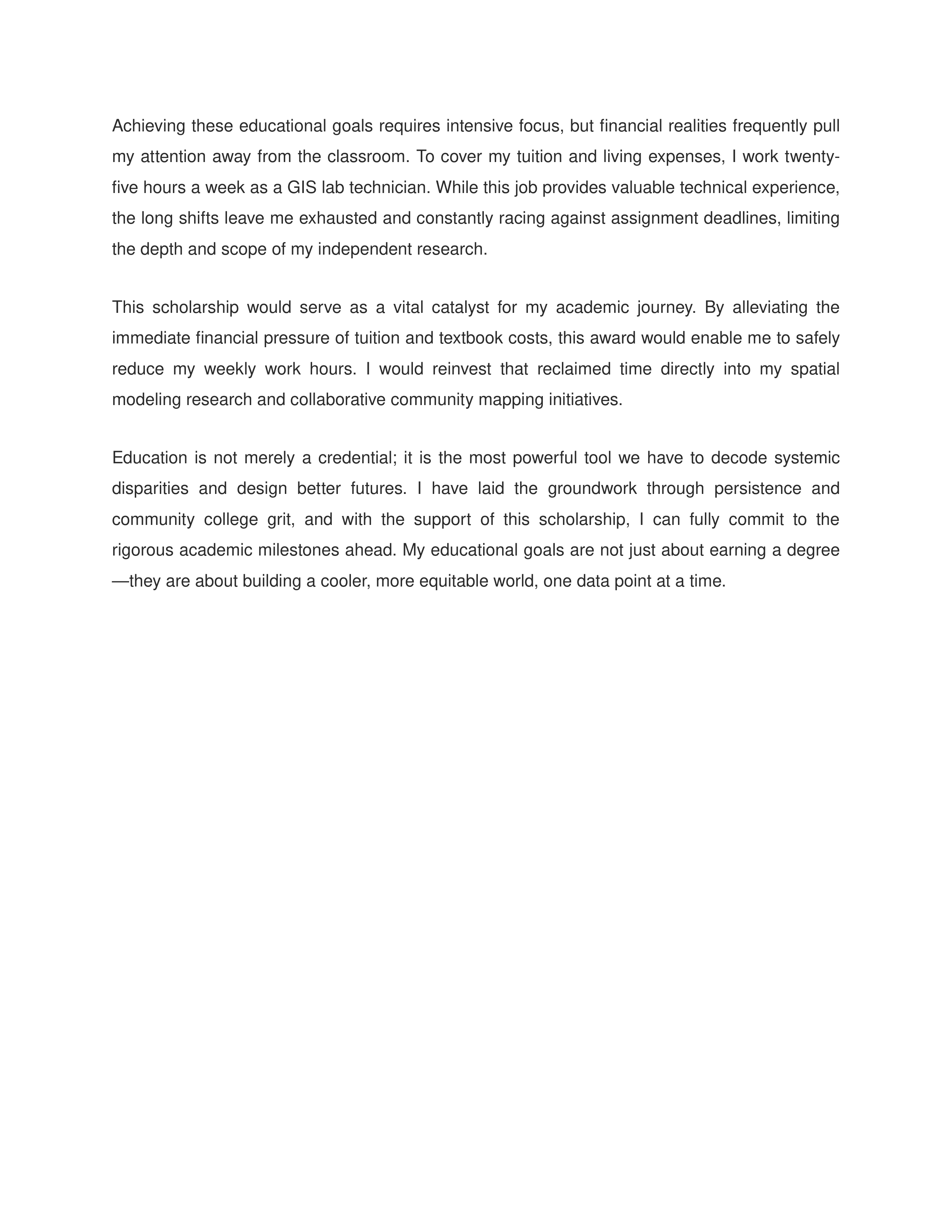 My Educational Goals Scholarship Essay — page 2