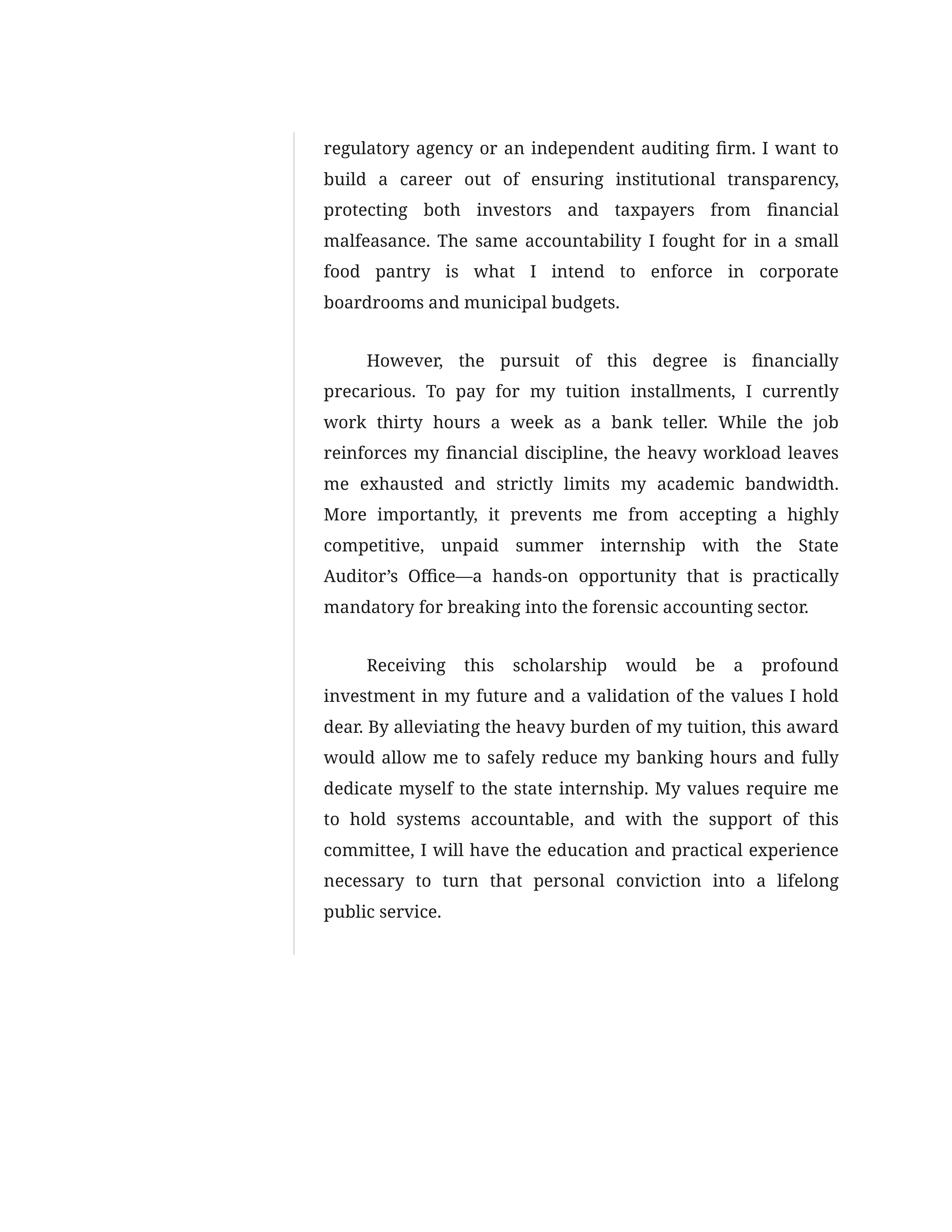 My Personal Values Scholarship Essay — page 2