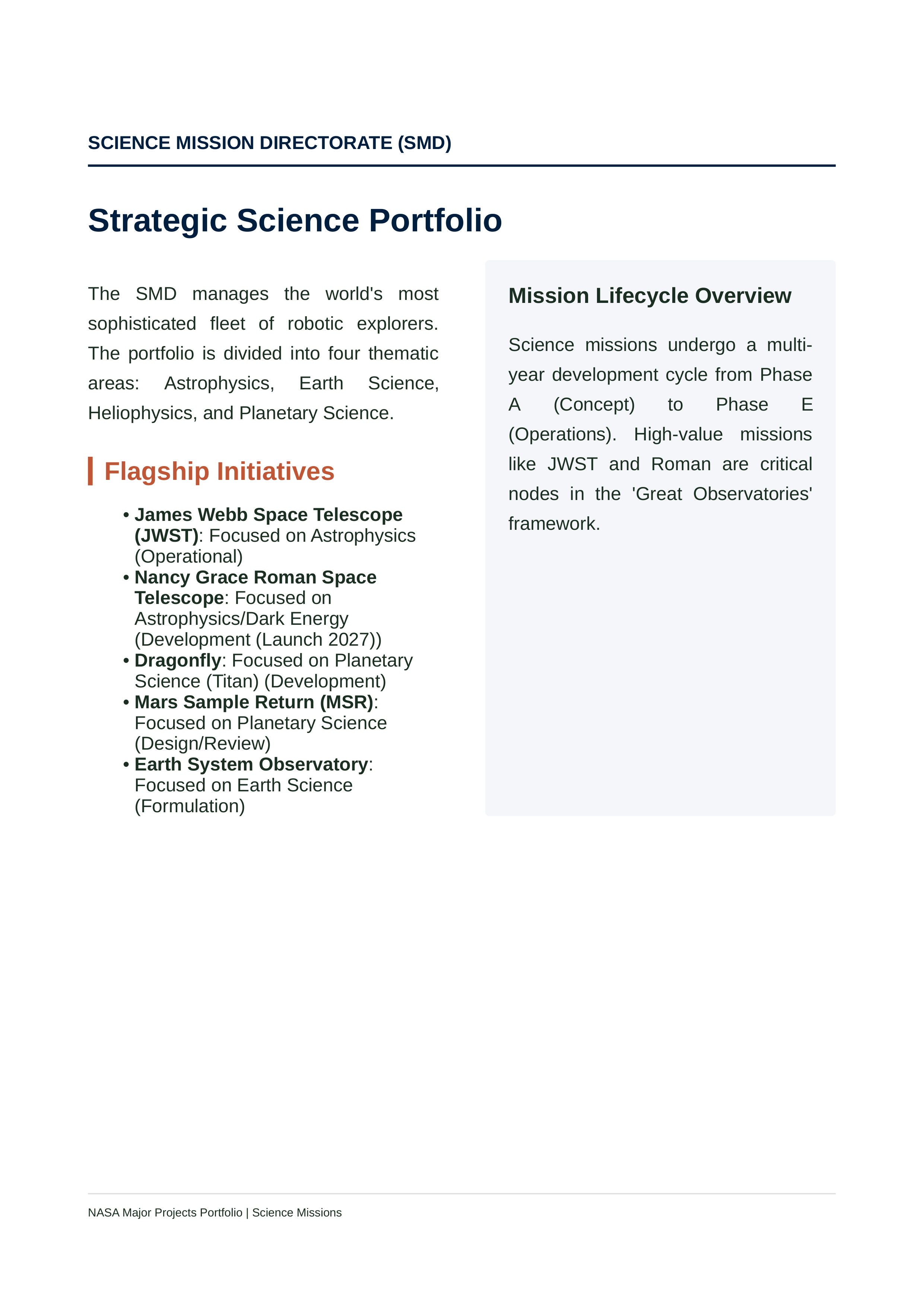NASA Major Projects Portfolio — page 4